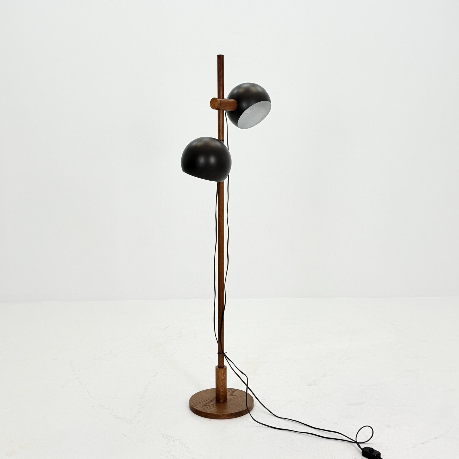 Mid Century Oak Floor Lamp by Temde Leuchten Switzerland 1960s
