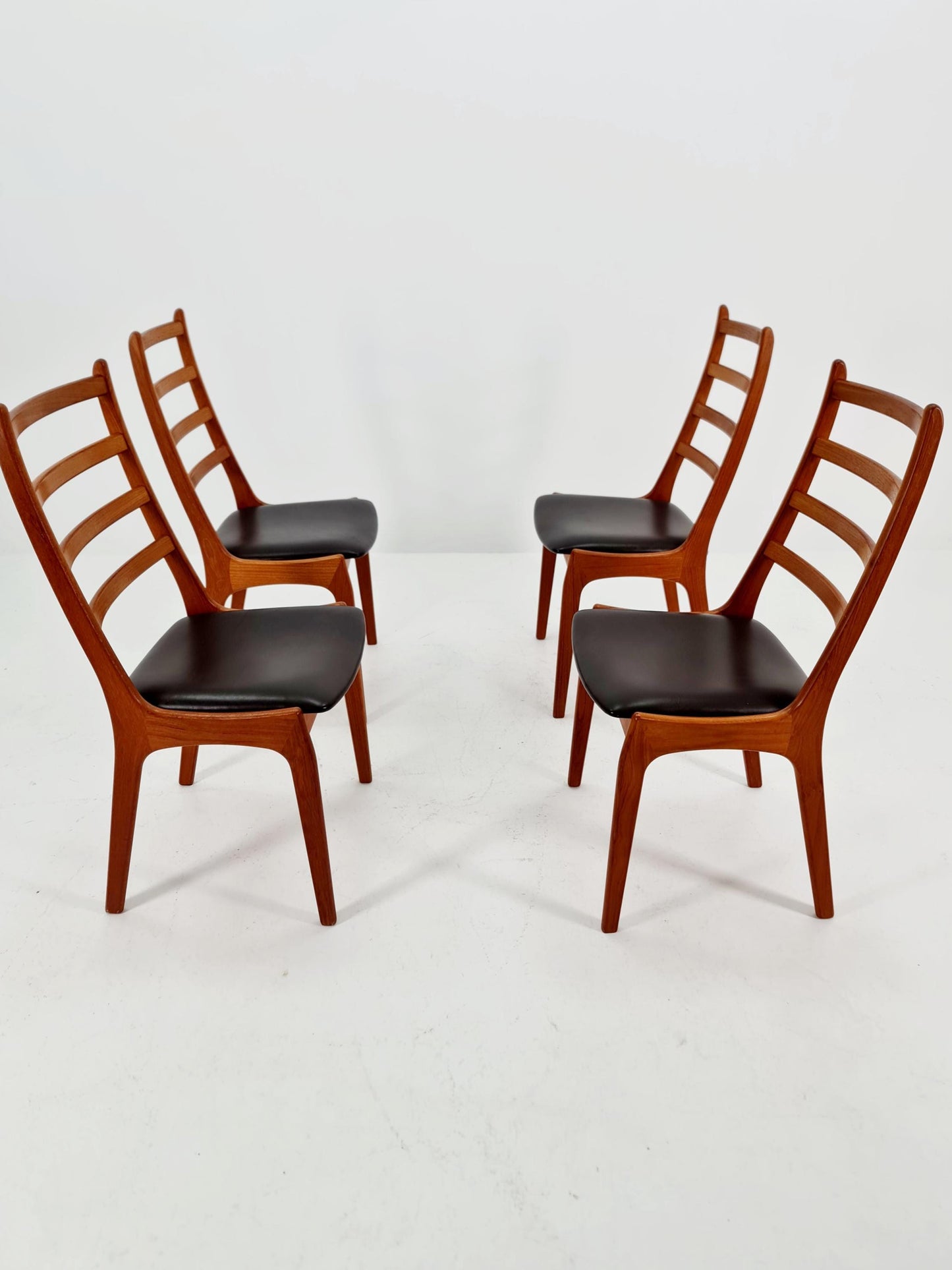 Vintage Danish solid teak dining chairs by Kai kritiansen for Koruo stolefabrik ,Model N 26 , 1960s, Set of 4