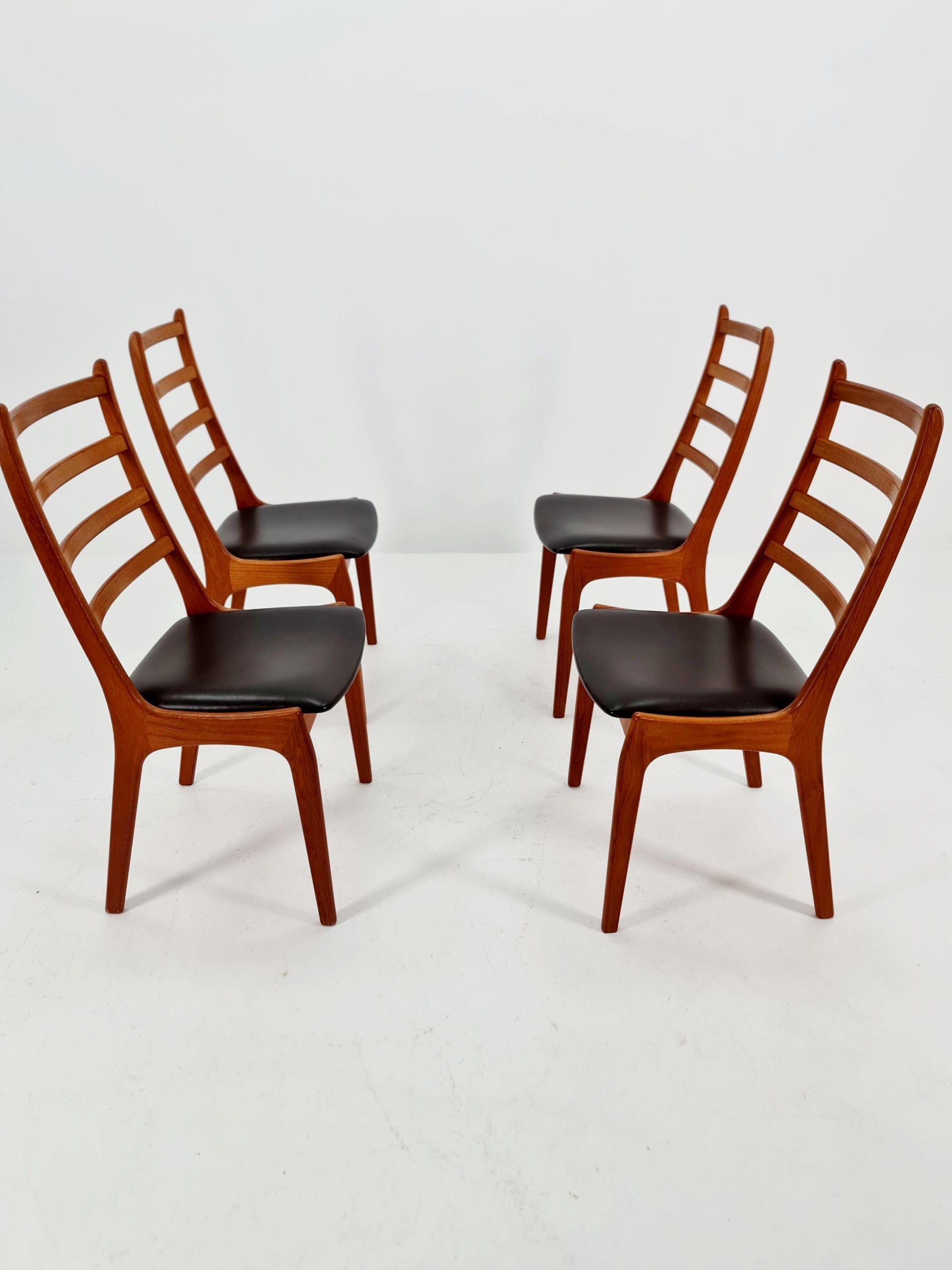 Vintage Danish solid teak dining chairs by Kai kritiansen for Koruo stolefabrik ,Model N 26 , 1960s, Set of 4
