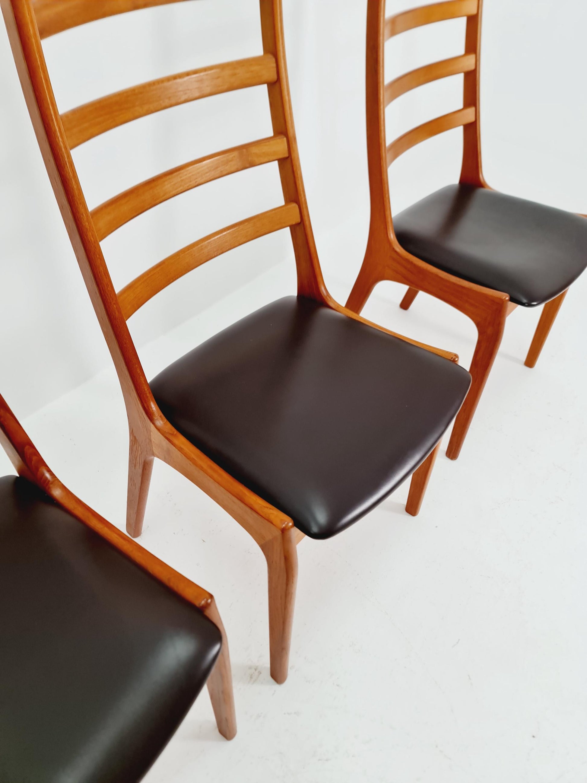 Vintage Danish solid teak dining chairs by Kai kritiansen for Koruo stolefabrik ,Model N 26 , 1960s, Set of 4