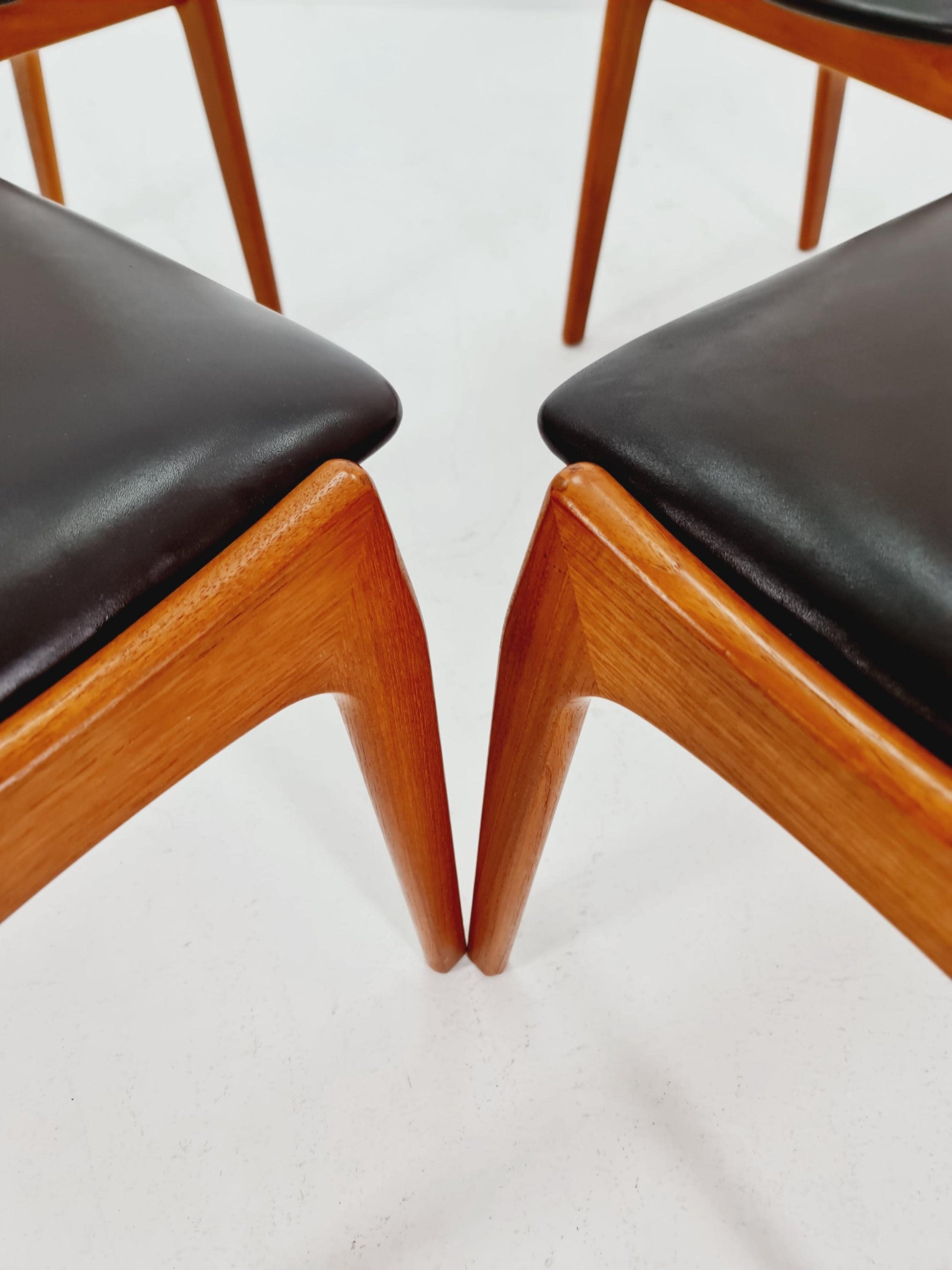 Vintage Danish solid teak dining chairs by Kai kritiansen for Koruo stolefabrik ,Model N 26 , 1960s, Set of 4