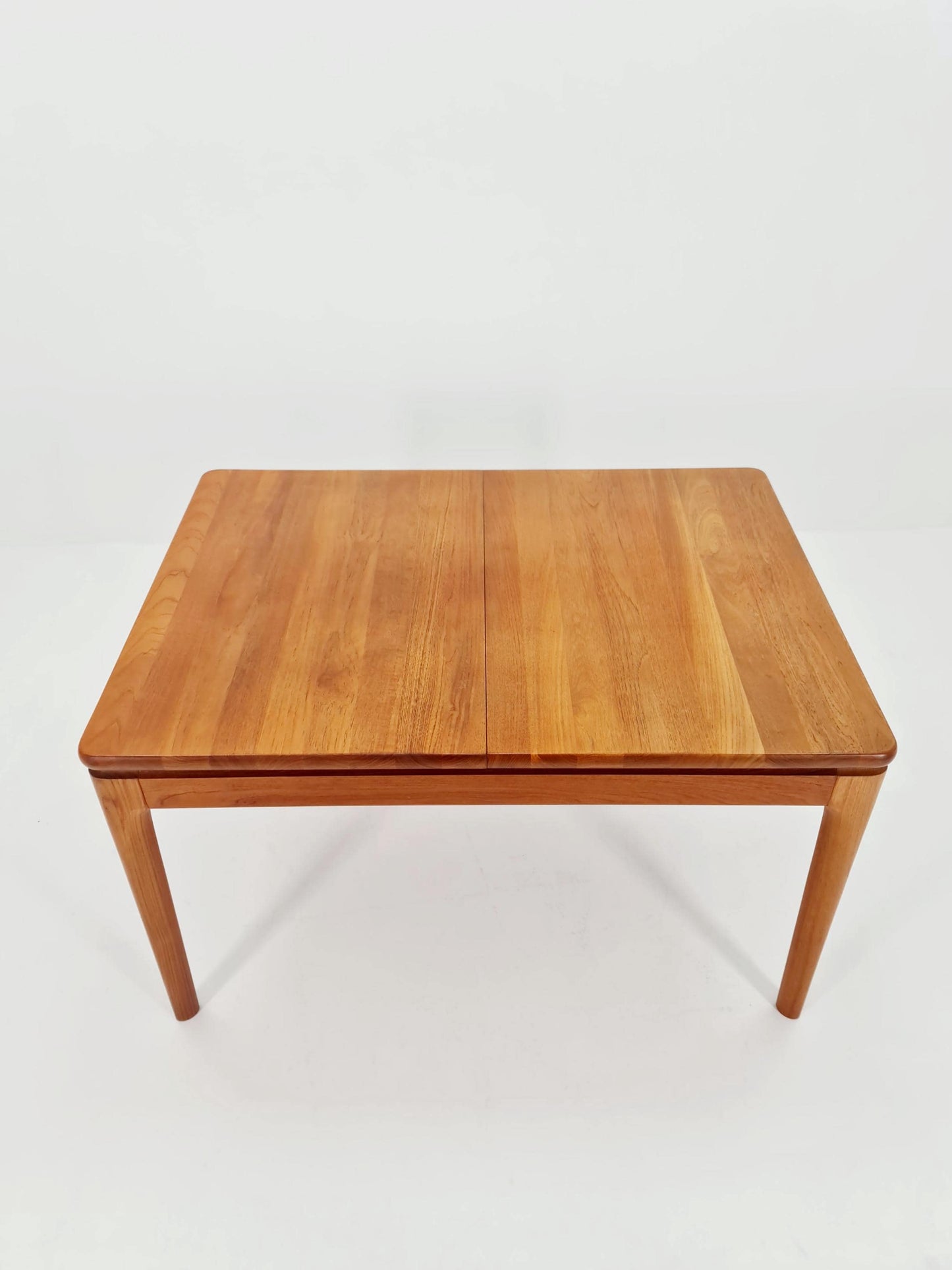 Rare Solid Teak Danish Dining Table by Glostrup | High-End Scandinavian Modern | Double Extension Leaf | 1960s Vintage