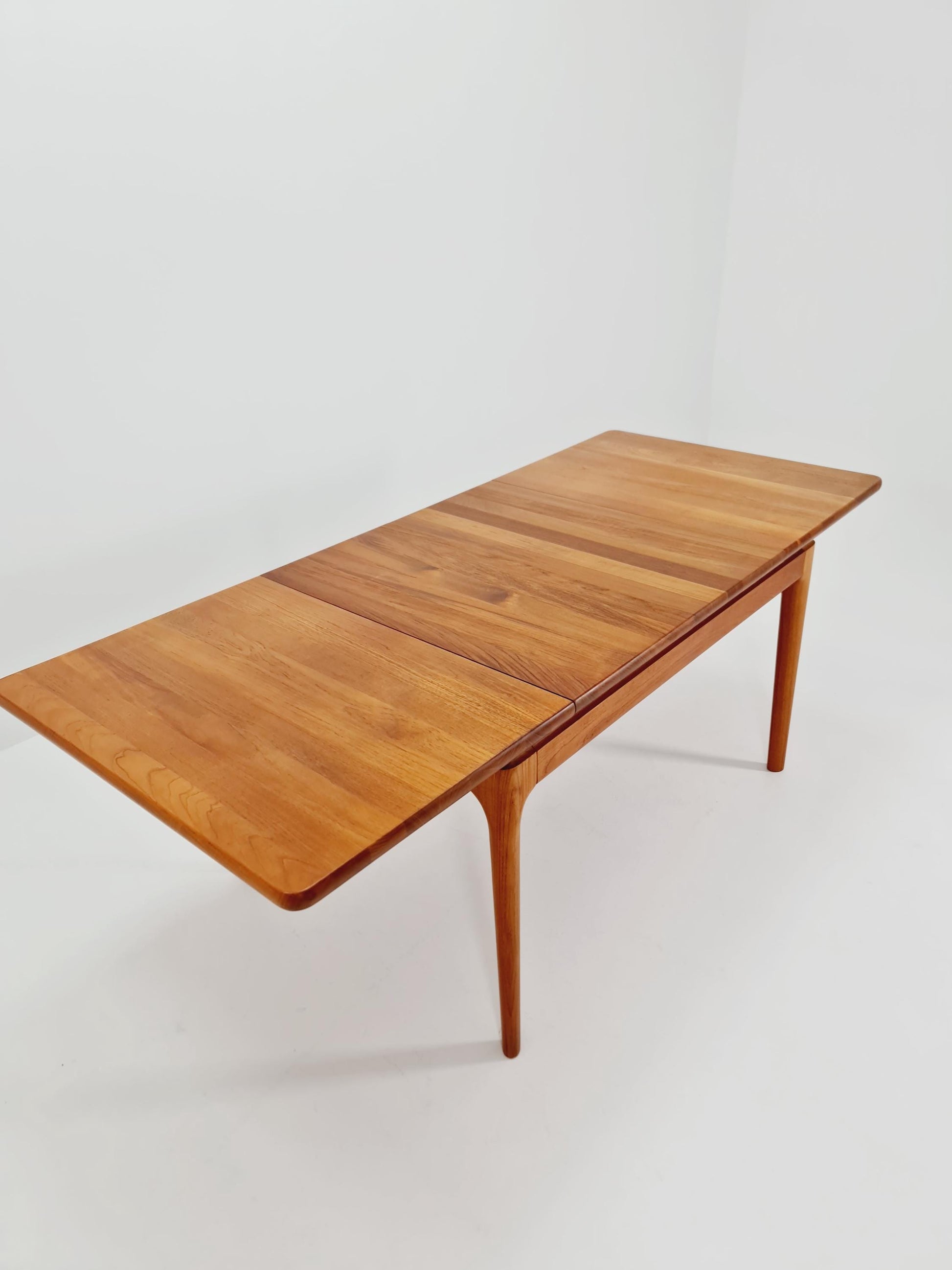 Rare Solid Teak Danish Dining Table by Glostrup | High-End Scandinavian Modern | Double Extension Leaf | 1960s Vintage