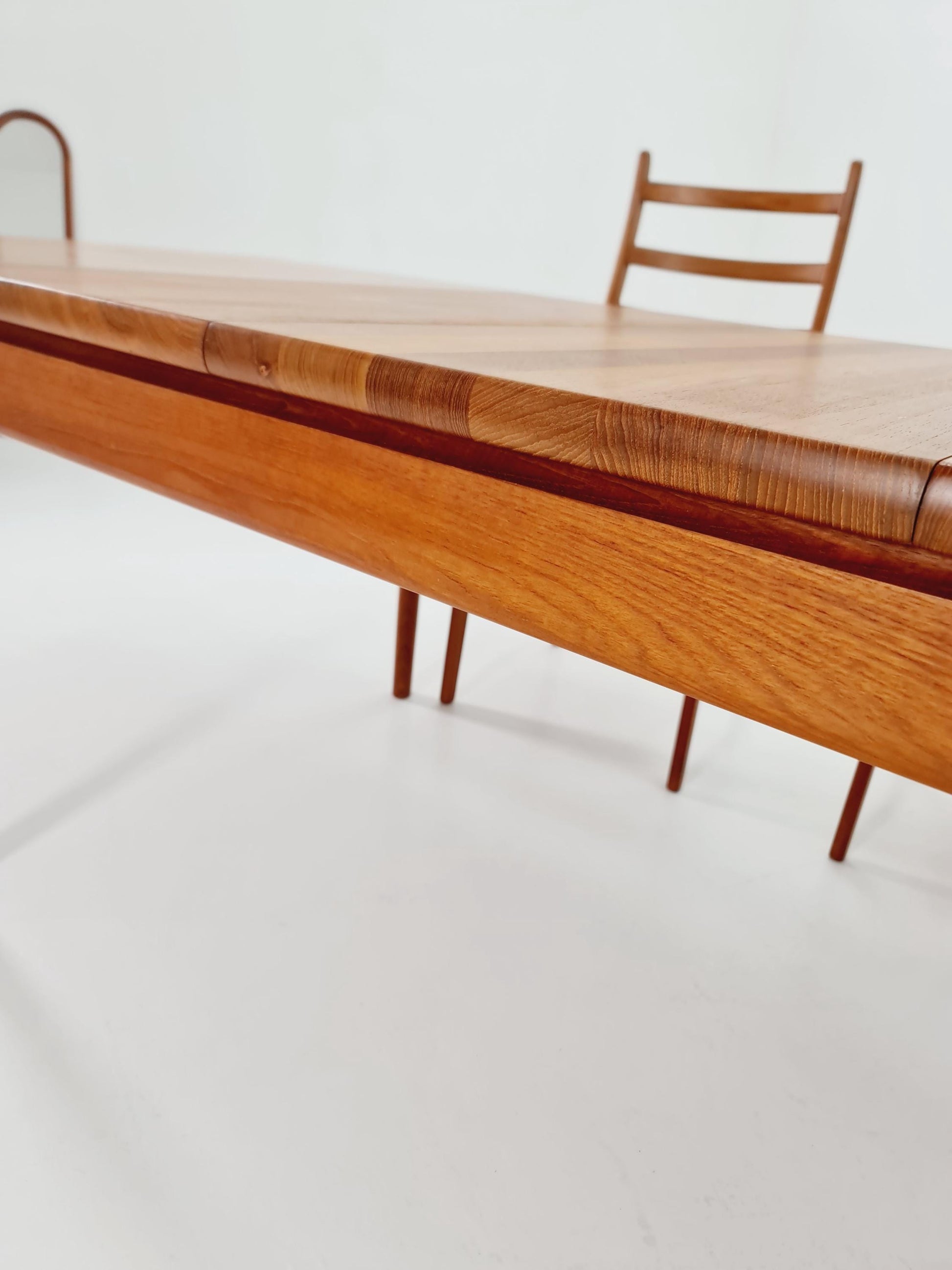 Rare Solid Teak Danish Dining Table by Glostrup | High-End Scandinavian Modern | Double Extension Leaf | 1960s Vintage