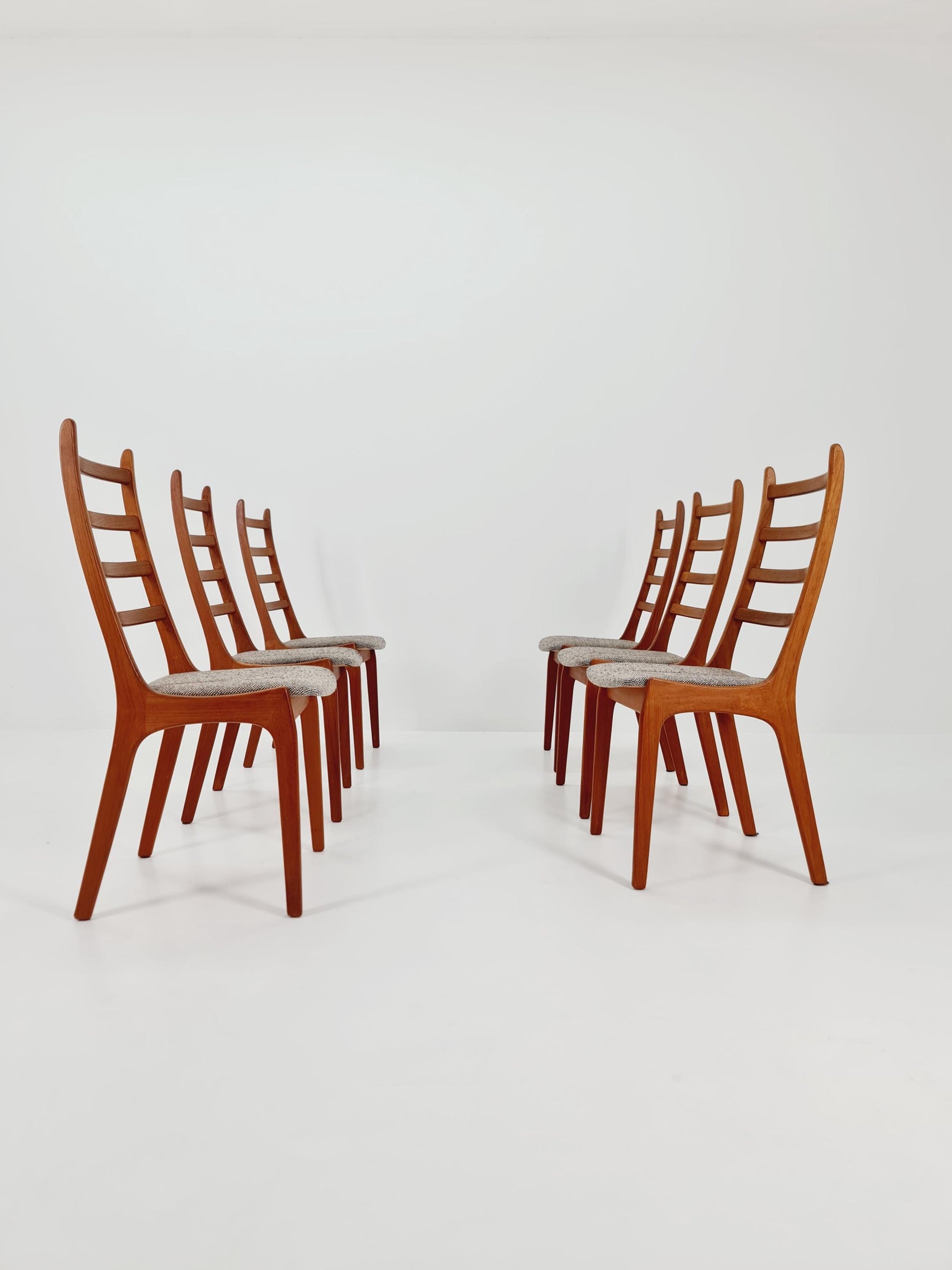 Vintage Danish solid teak dining chairs by Kai kritiansen for Koruo stolefabrik ,Model N 26 , 1960s, Set of 6