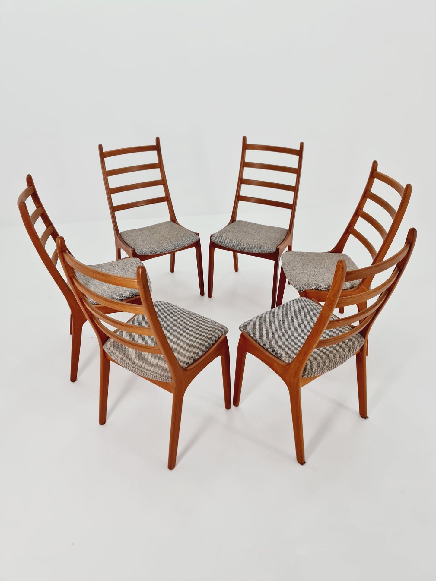 Vintage Danish solid teak dining chairs by Kai kritiansen for Koruo stolefabrik ,Model N 26 , 1960s, Set of 6