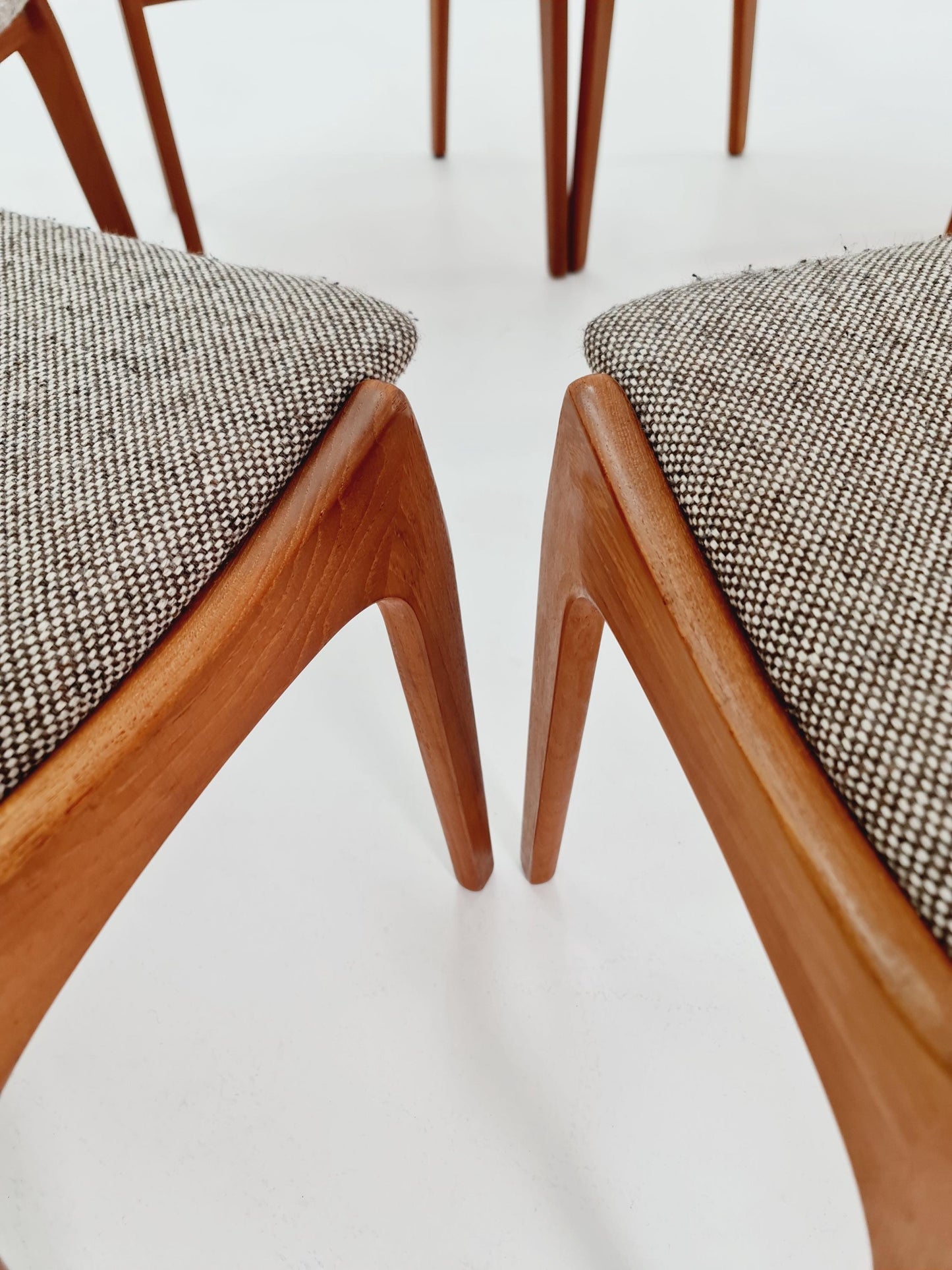Vintage Danish solid teak dining chairs by Kai kritiansen for Koruo stolefabrik ,Model N 26 , 1960s, Set of 6