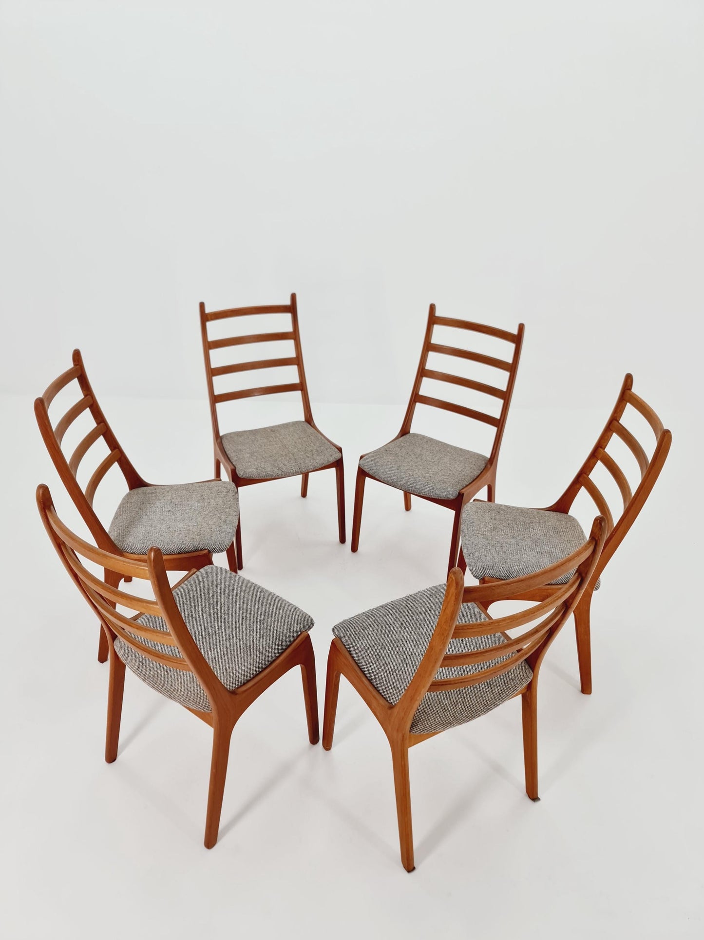 Vintage Danish solid teak dining chairs by Kai kritiansen for Koruo stolefabrik ,Model N 26 , 1960s, Set of 6