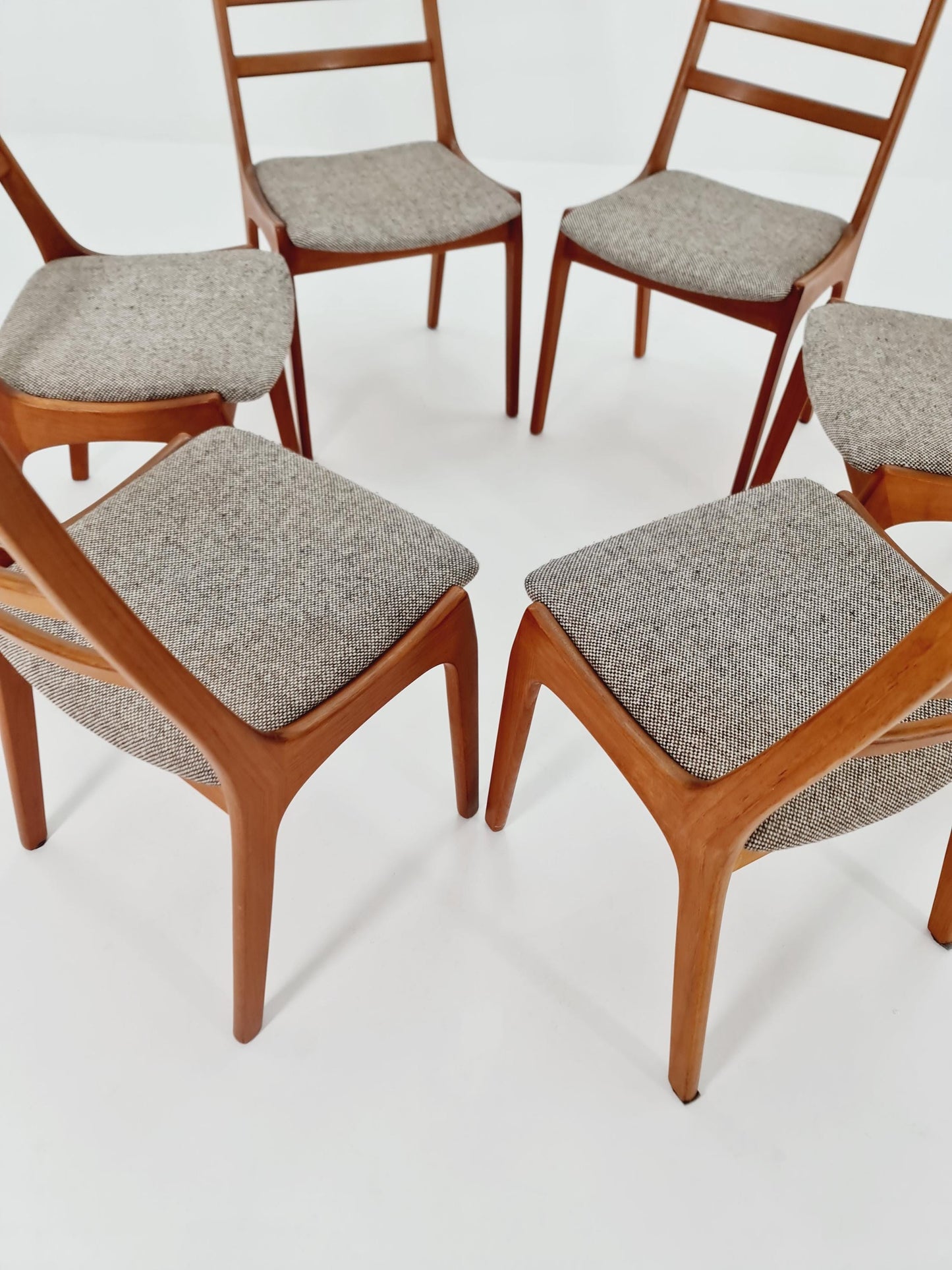 Vintage Danish solid teak dining chairs by Kai kritiansen for Koruo stolefabrik ,Model N 26 , 1960s, Set of 6
