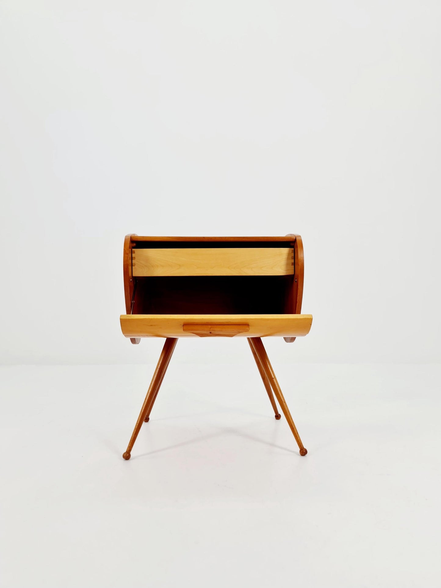 Rare Vintage Ash wood sweing table/ side table/nightstand cabinet, 1960s