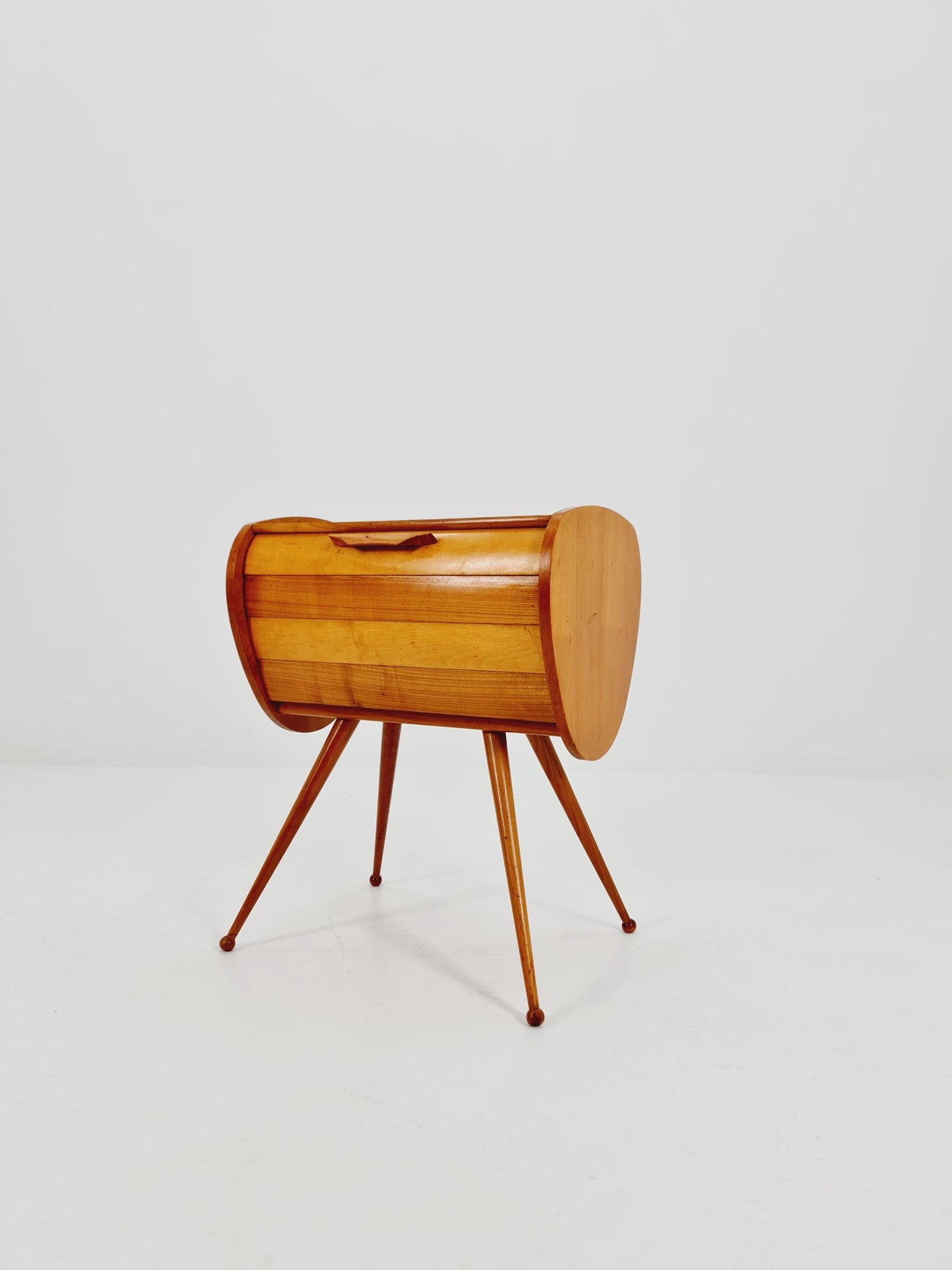 Rare Vintage Ash wood sweing table/ side table/nightstand cabinet, 1960s