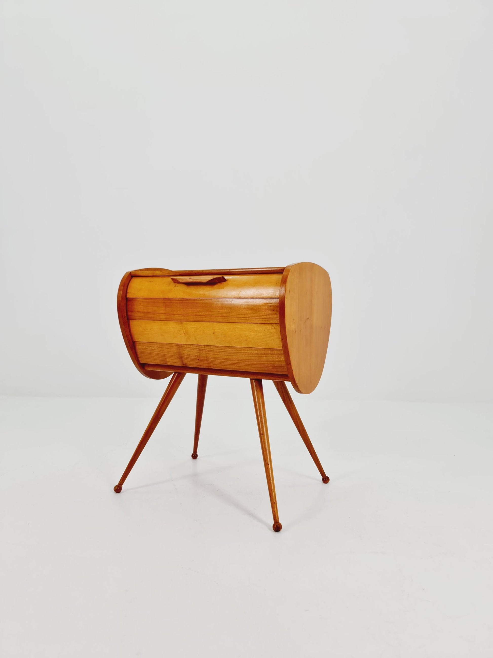 Rare Vintage Ash wood sweing table/ side table/nightstand cabinet, 1960s