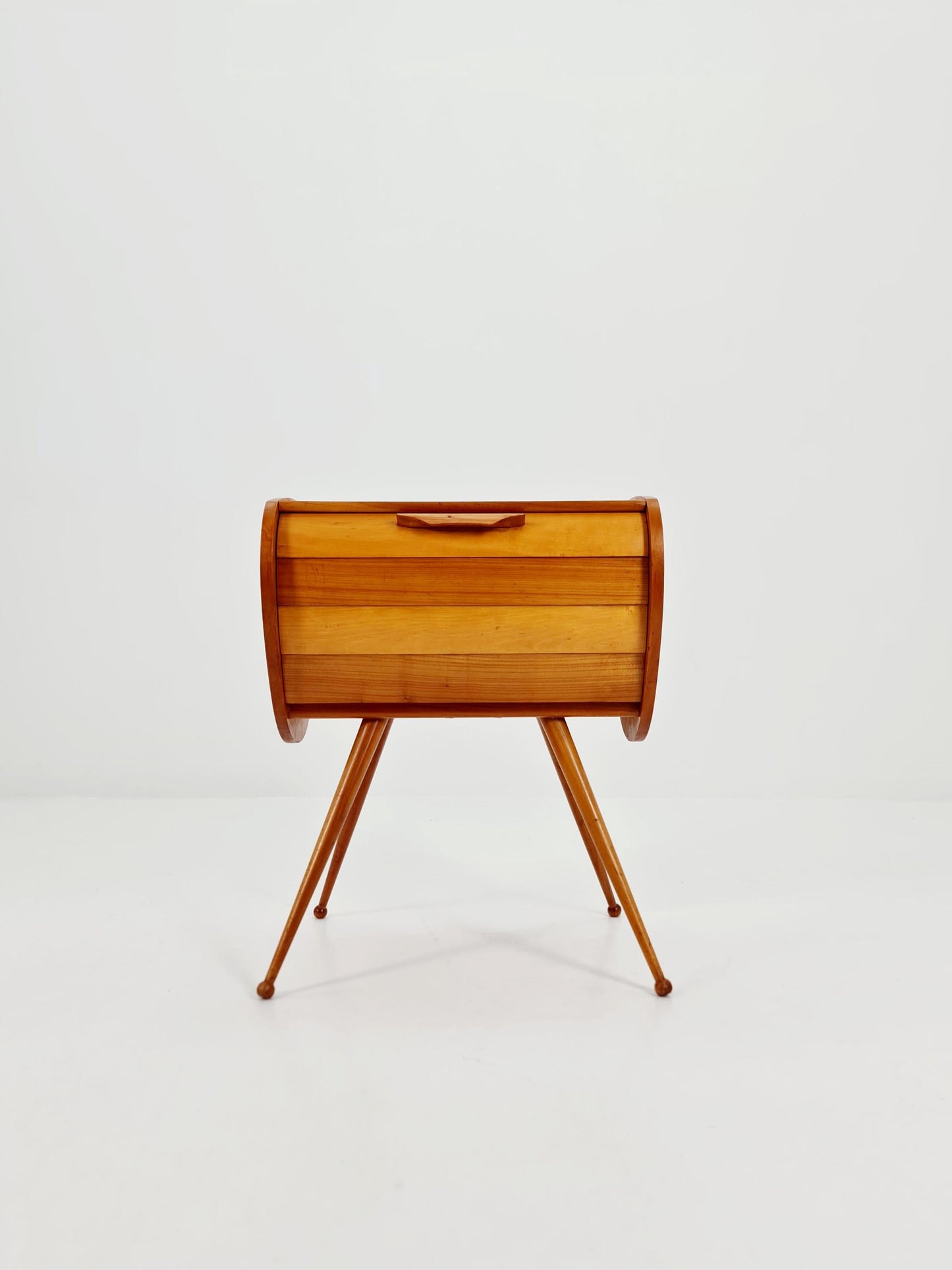 Rare Vintage Ash wood sweing table/ side table/nightstand cabinet, 1960s