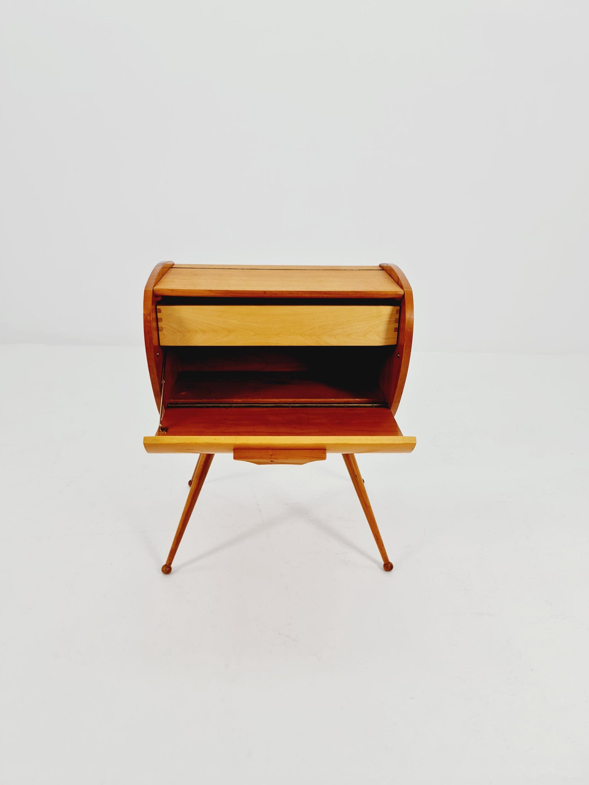 Rare Vintage Ash wood sweing table/ side table/nightstand cabinet, 1960s