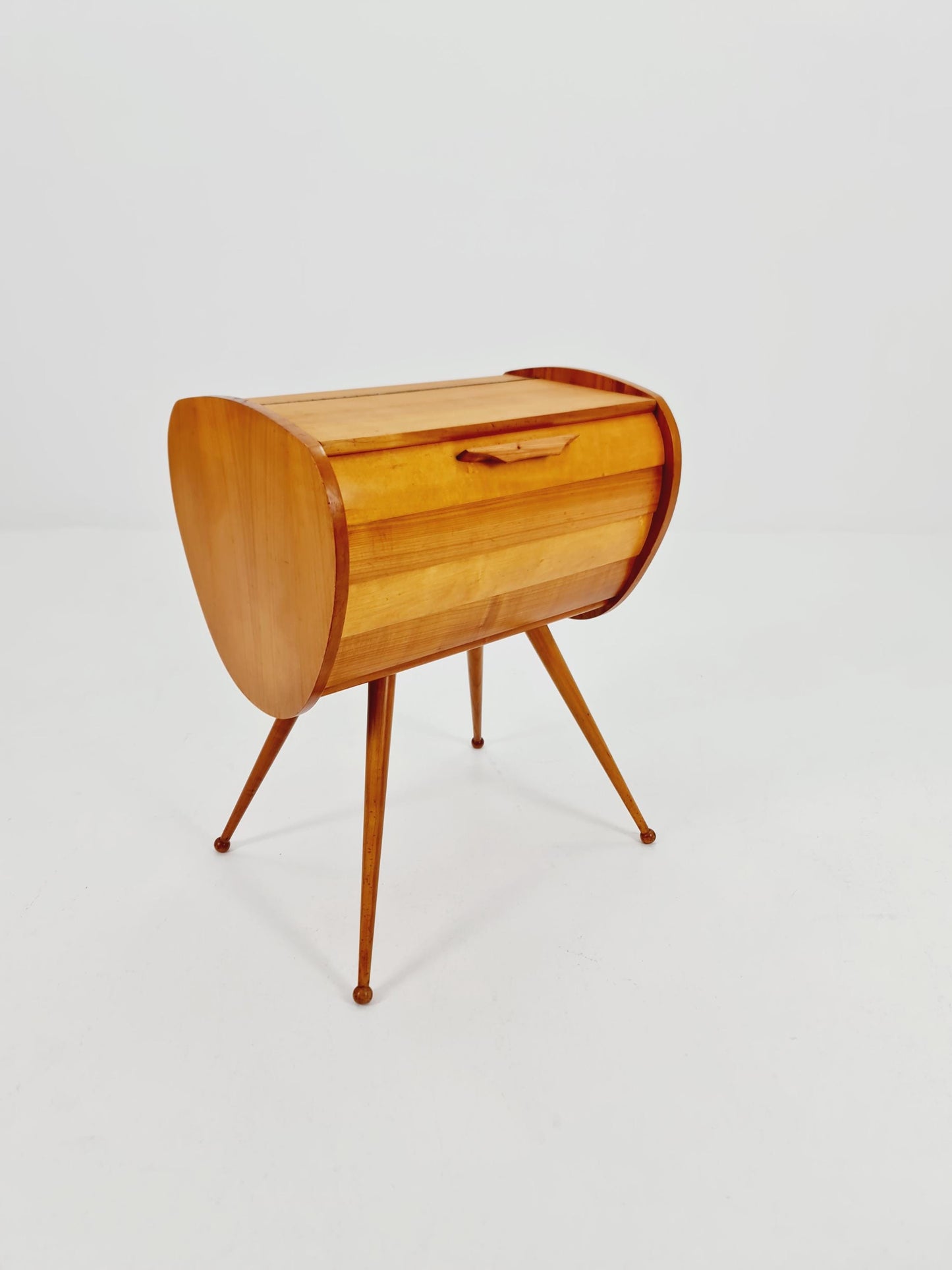 Rare Vintage Ash wood sweing table/ side table/nightstand cabinet, 1960s