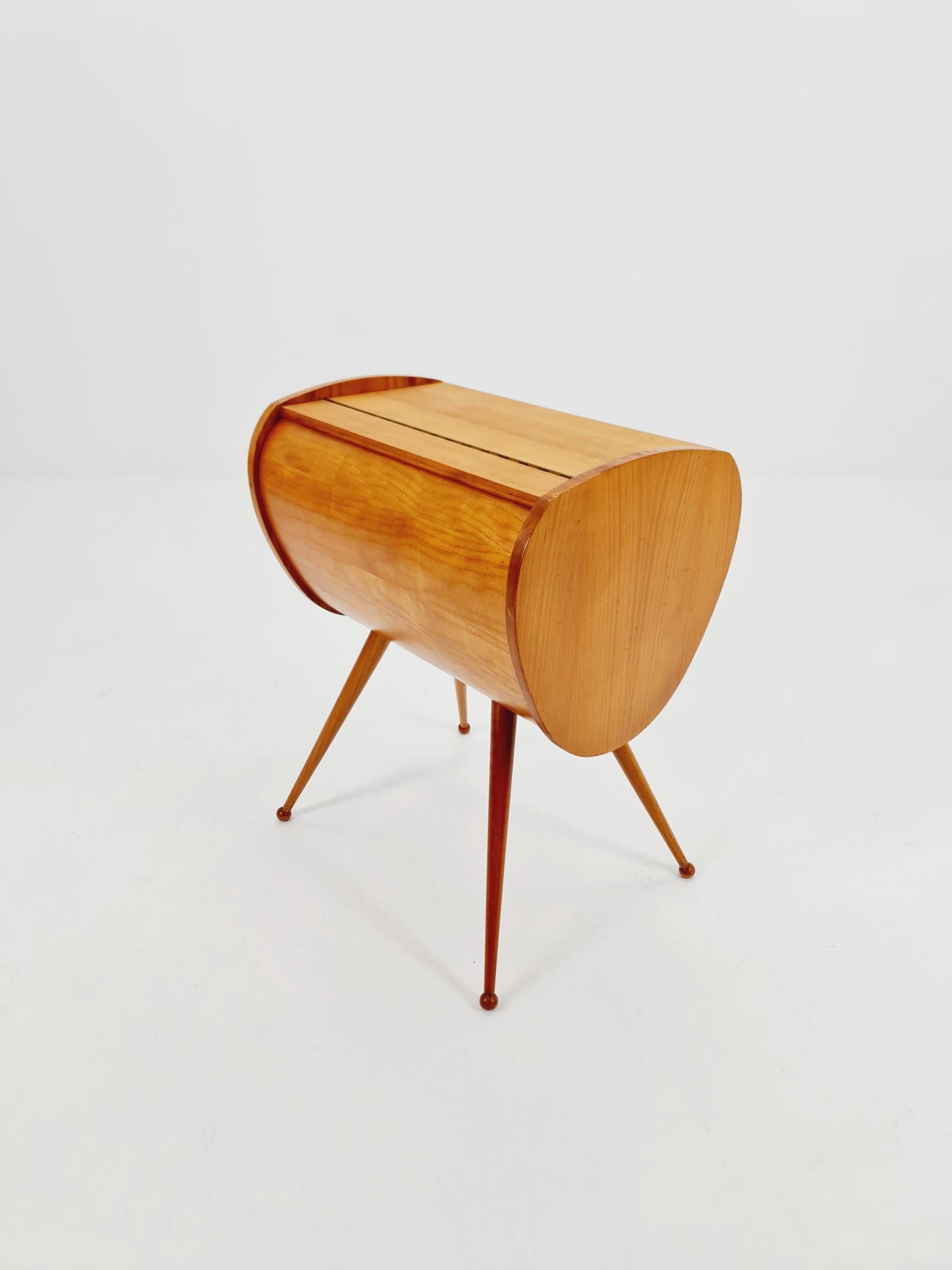Rare Vintage Ash wood sweing table/ side table/nightstand cabinet, 1960s