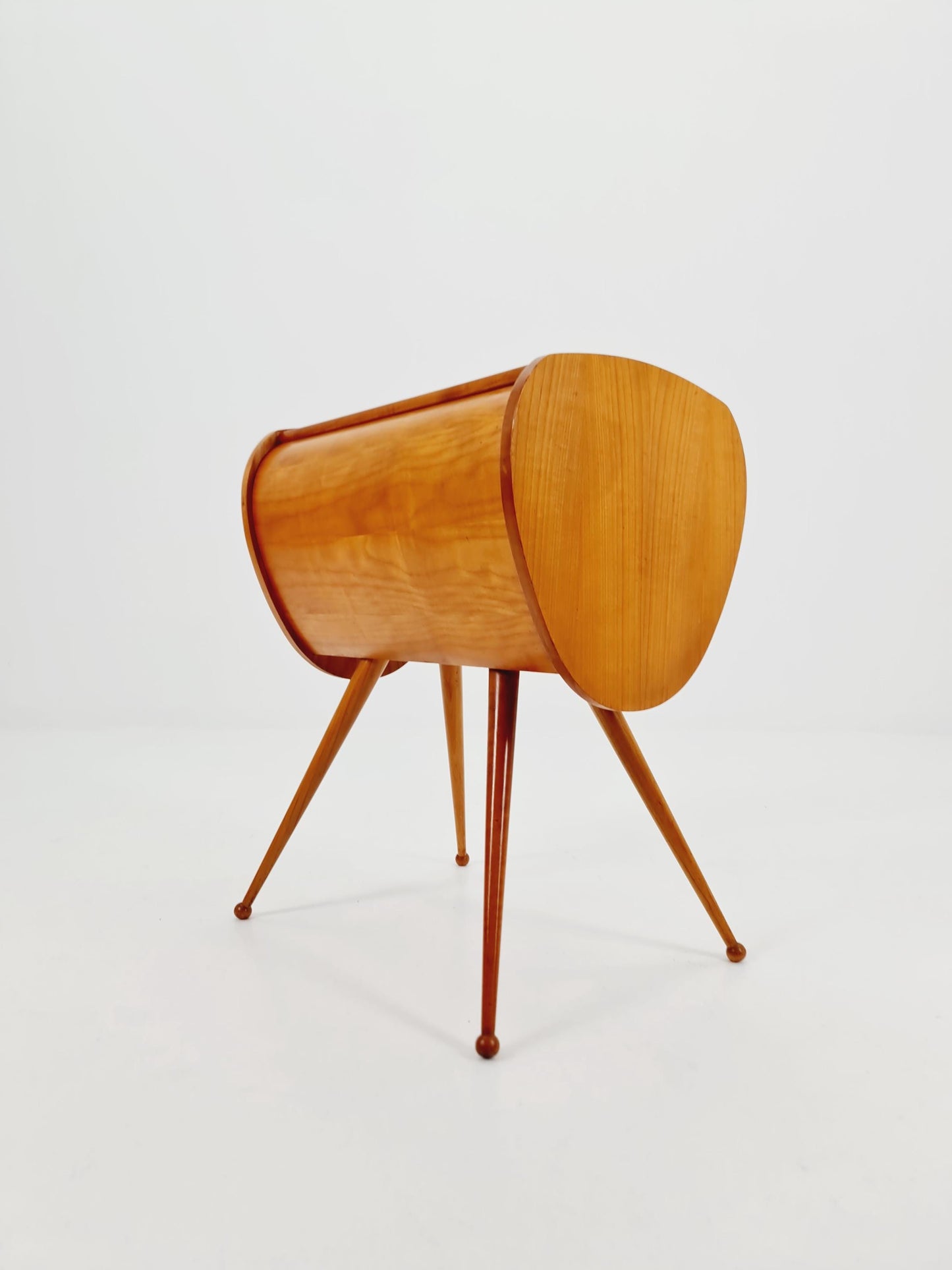 Rare Vintage Ash wood sweing table/ side table/nightstand cabinet, 1960s