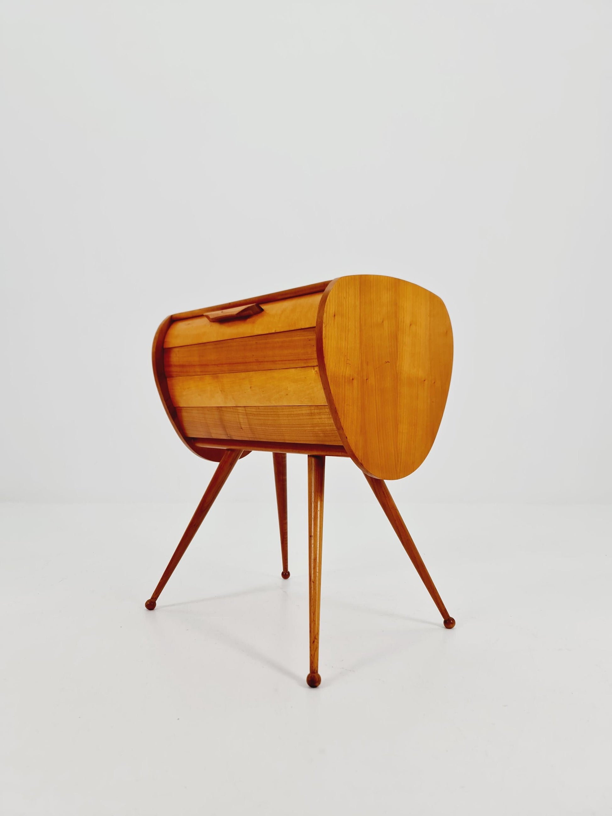 Rare Vintage Ash wood sweing table/ side table/nightstand cabinet, 1960s