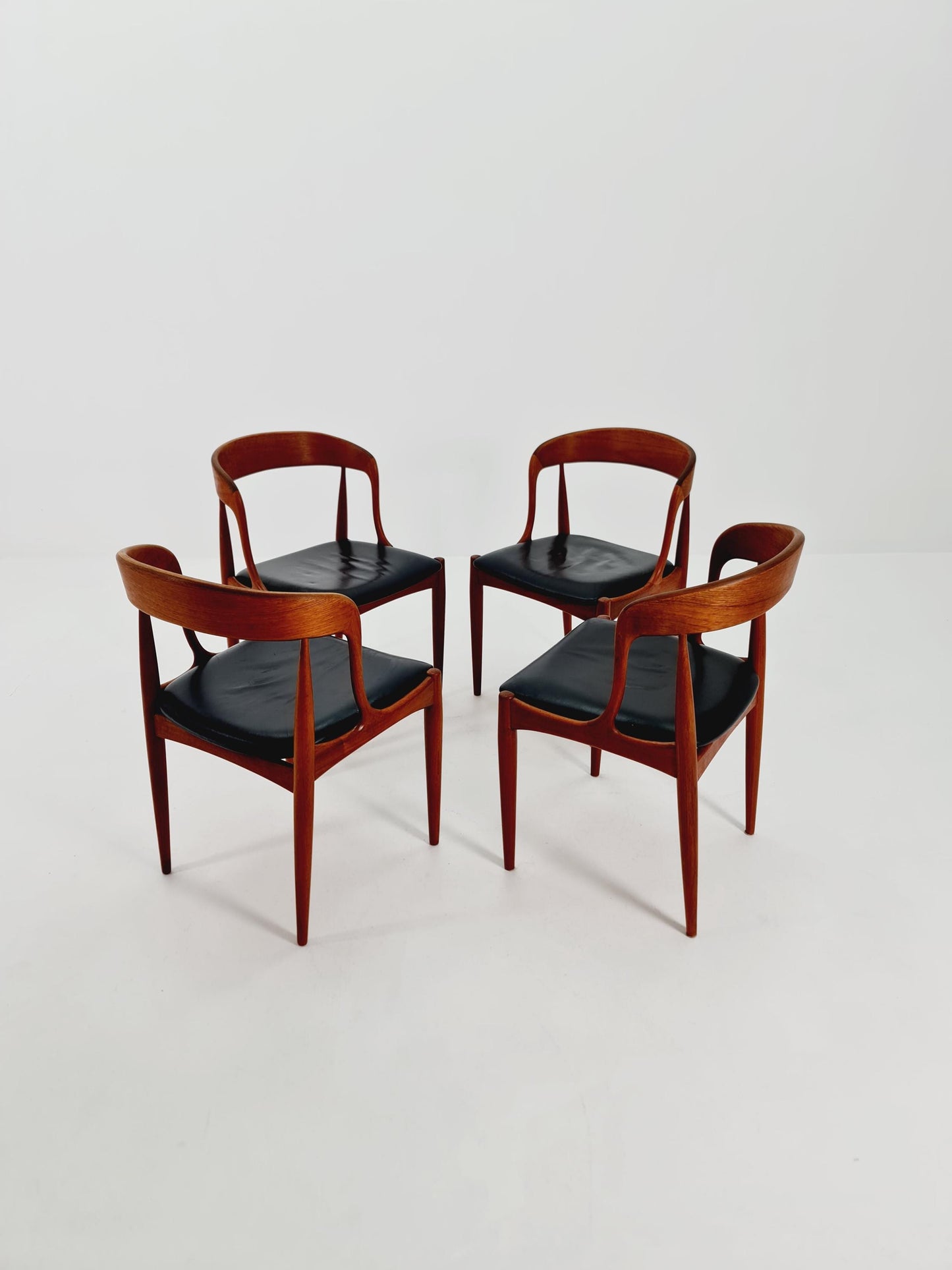 Vintage Danish teak dining charis by johannes Andersen for Uldum Mobelfabrik , 1960s, set of 4
