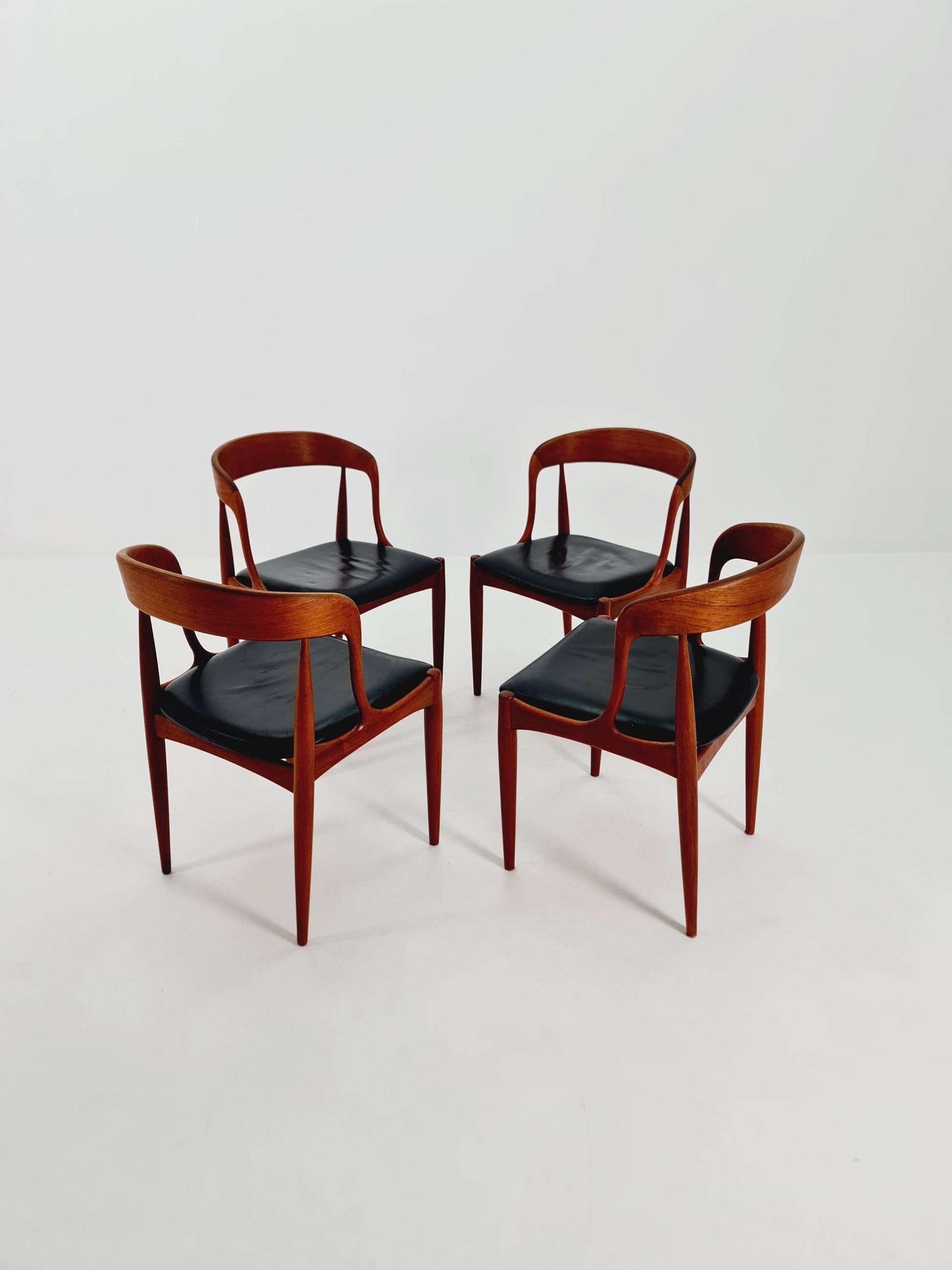 Vintage Danish teak dining charis by johannes Andersen for Uldum Mobelfabrik , 1960s, set of 4