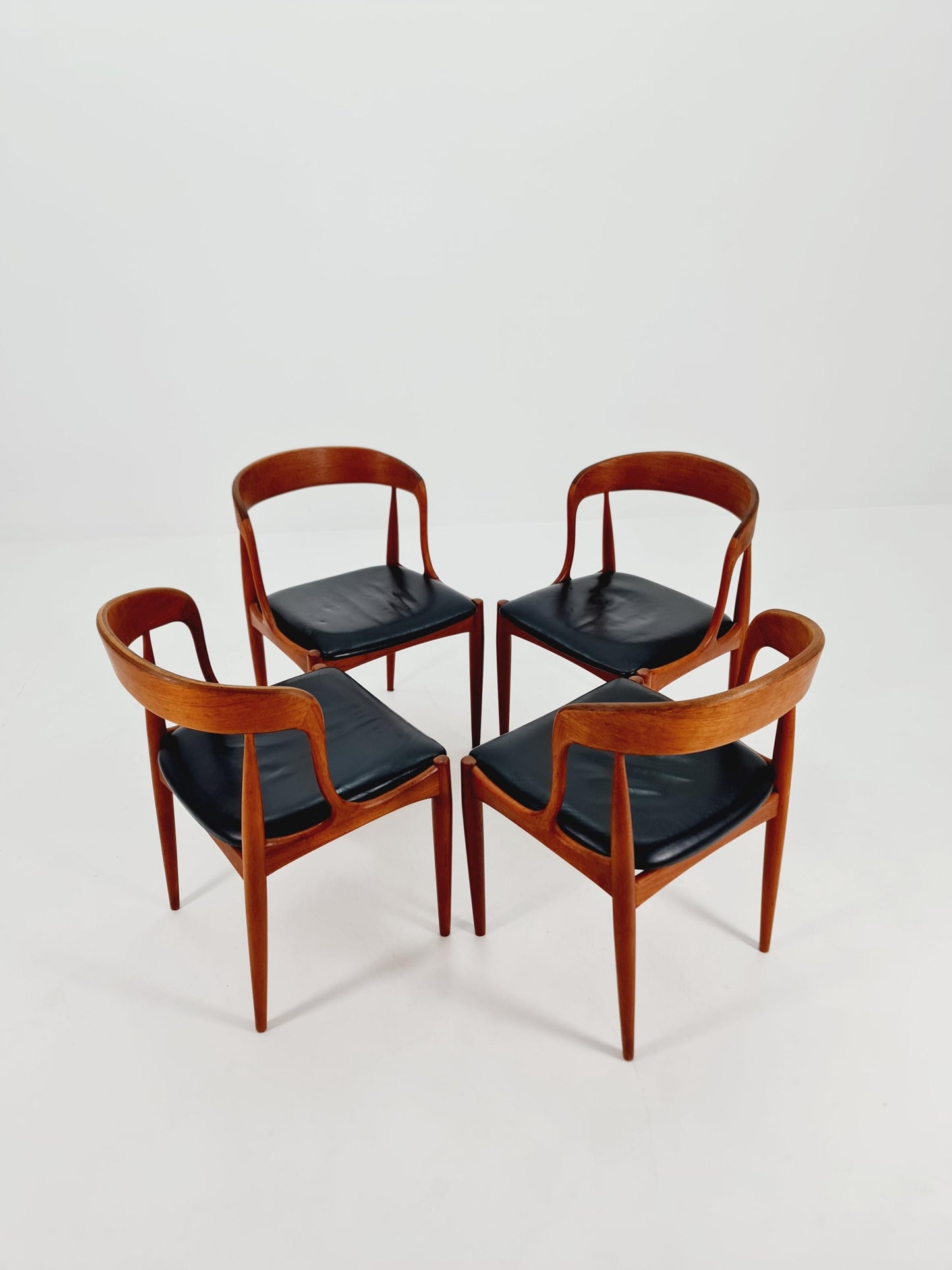 Vintage Danish teak dining charis by johannes Andersen for Uldum Mobelfabrik , 1960s, set of 4