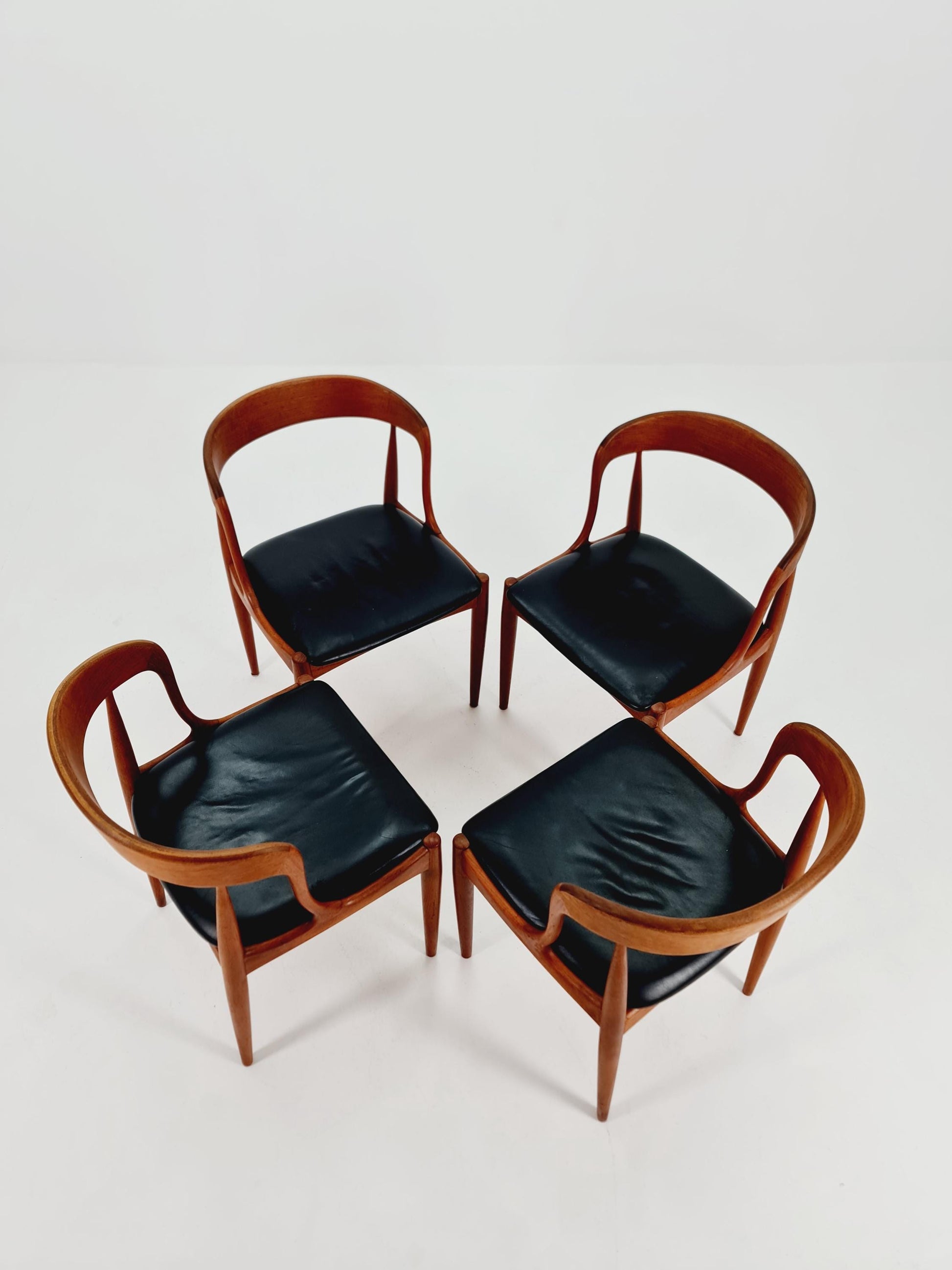 Vintage Danish teak dining charis by johannes Andersen for Uldum Mobelfabrik , 1960s, set of 4