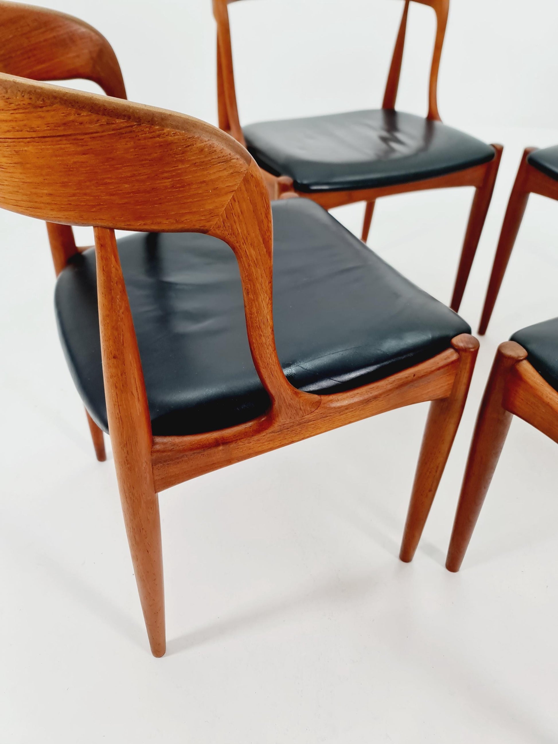 Vintage Danish teak dining charis by johannes Andersen for Uldum Mobelfabrik , 1960s, set of 4