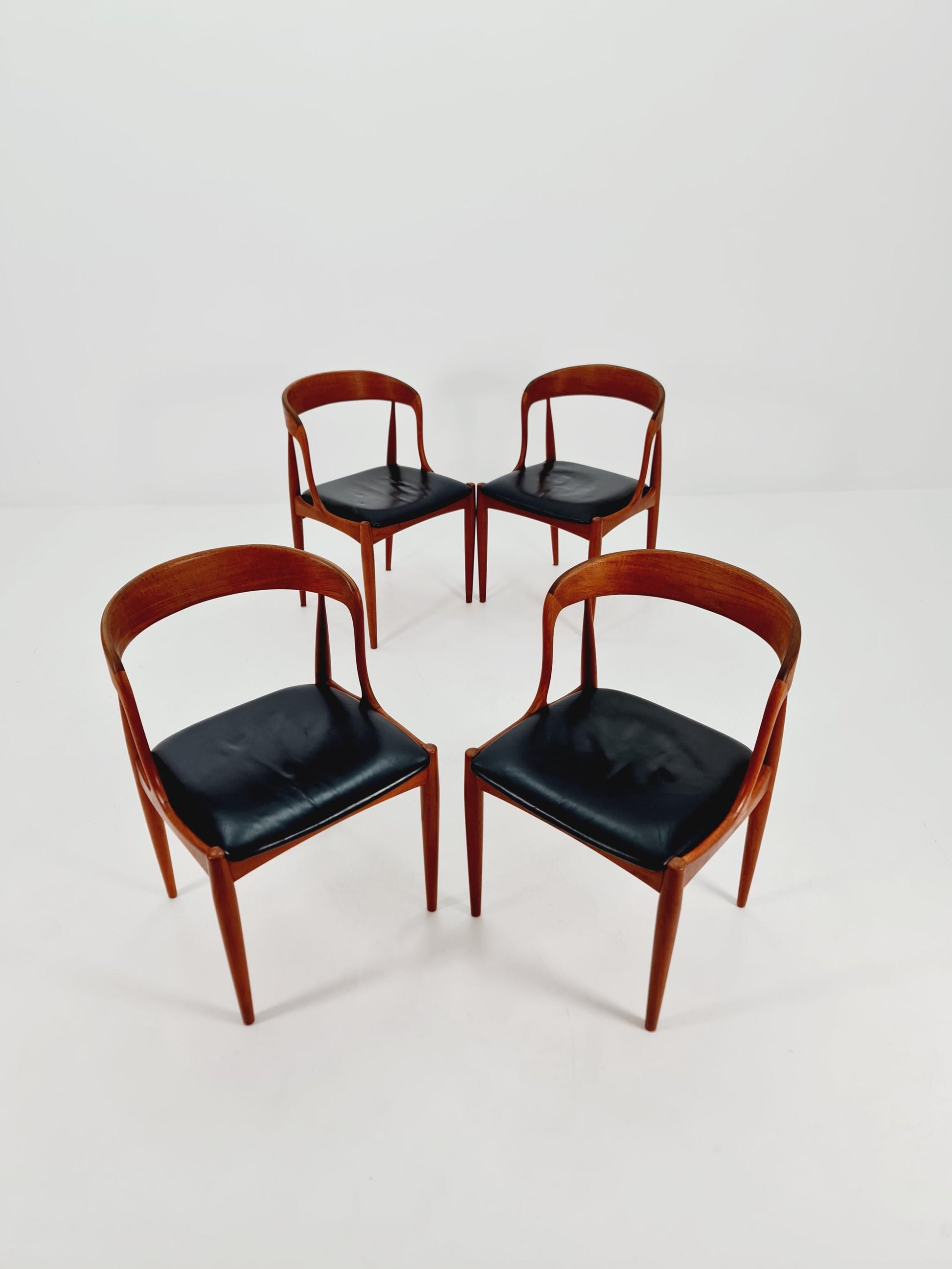 Vintage Danish teak dining charis by johannes Andersen for Uldum Mobelfabrik , 1960s, set of 4