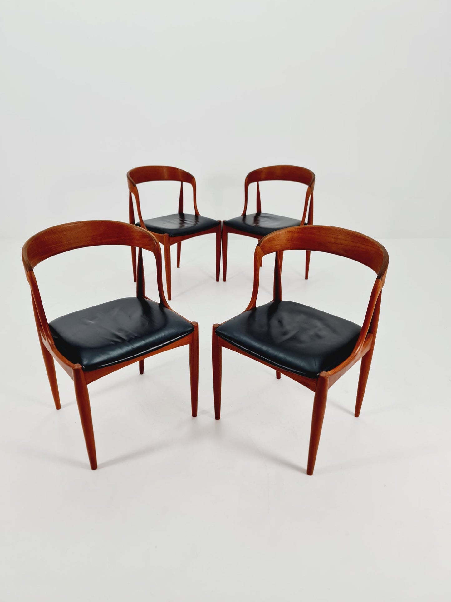 Vintage Danish teak dining charis by johannes Andersen for Uldum Mobelfabrik , 1960s, set of 4