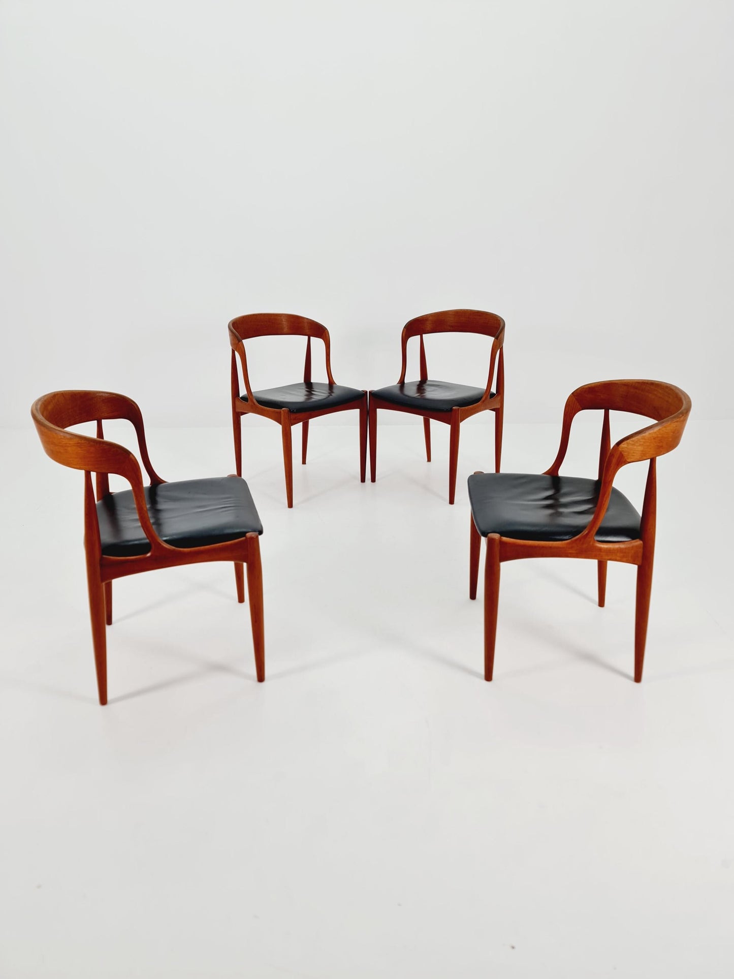 Vintage Danish teak dining charis by johannes Andersen for Uldum Mobelfabrik , 1960s, set of 4