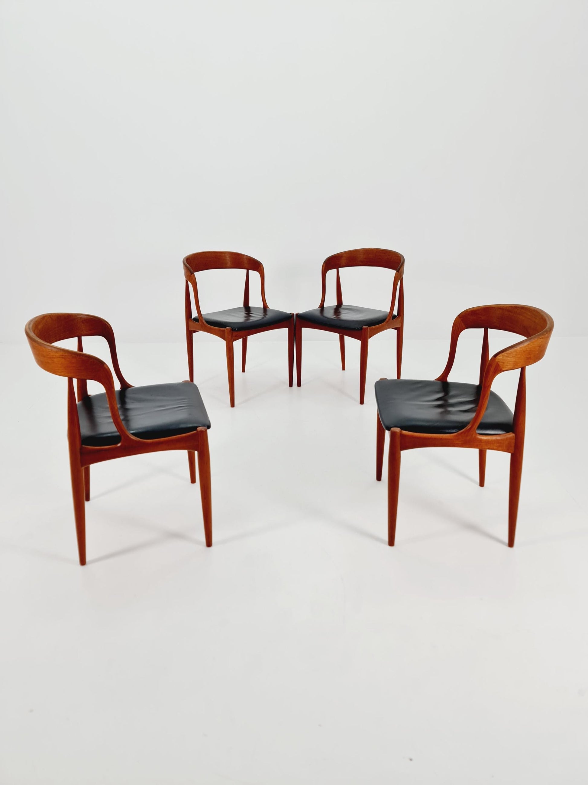 Vintage Danish teak dining charis by johannes Andersen for Uldum Mobelfabrik , 1960s, set of 4