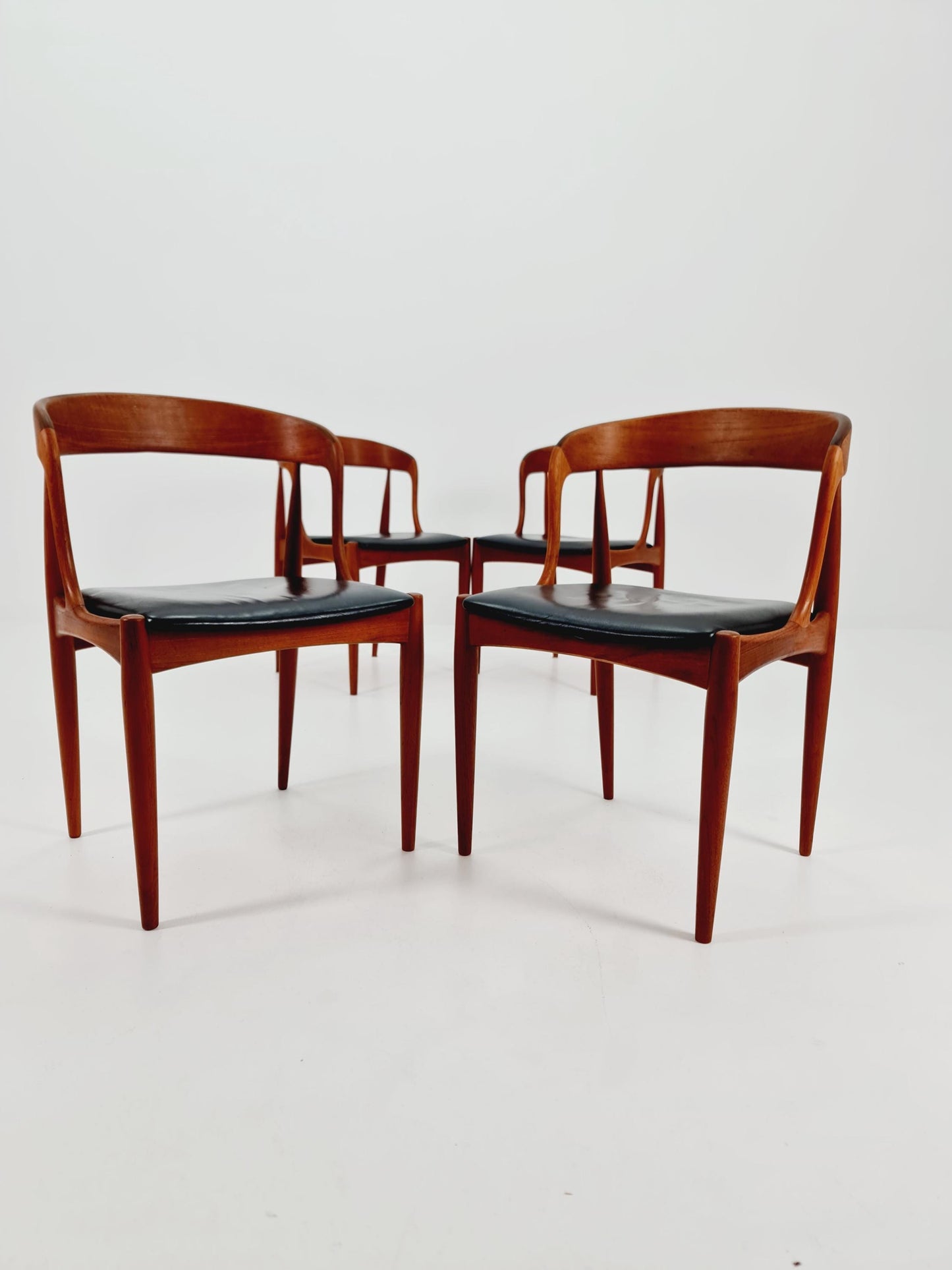 Vintage Danish teak dining charis by johannes Andersen for Uldum Mobelfabrik , 1960s, set of 4