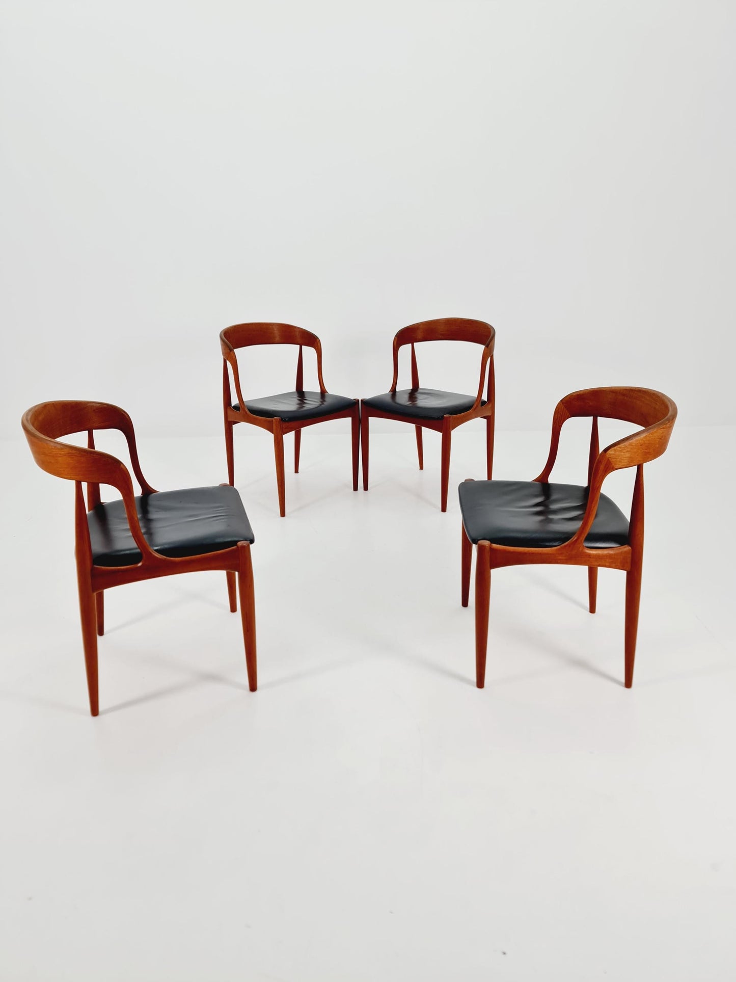 Vintage Danish teak dining charis by johannes Andersen for Uldum Mobelfabrik , 1960s, set of 4