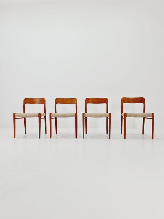 MidCentury Danish Teak Dining Chairs Niels O.Moller, 1960s, set of 4