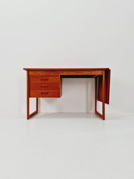 Mid century Danish leaf Drop teak desk By Vi-Ma Möbler, 1960s