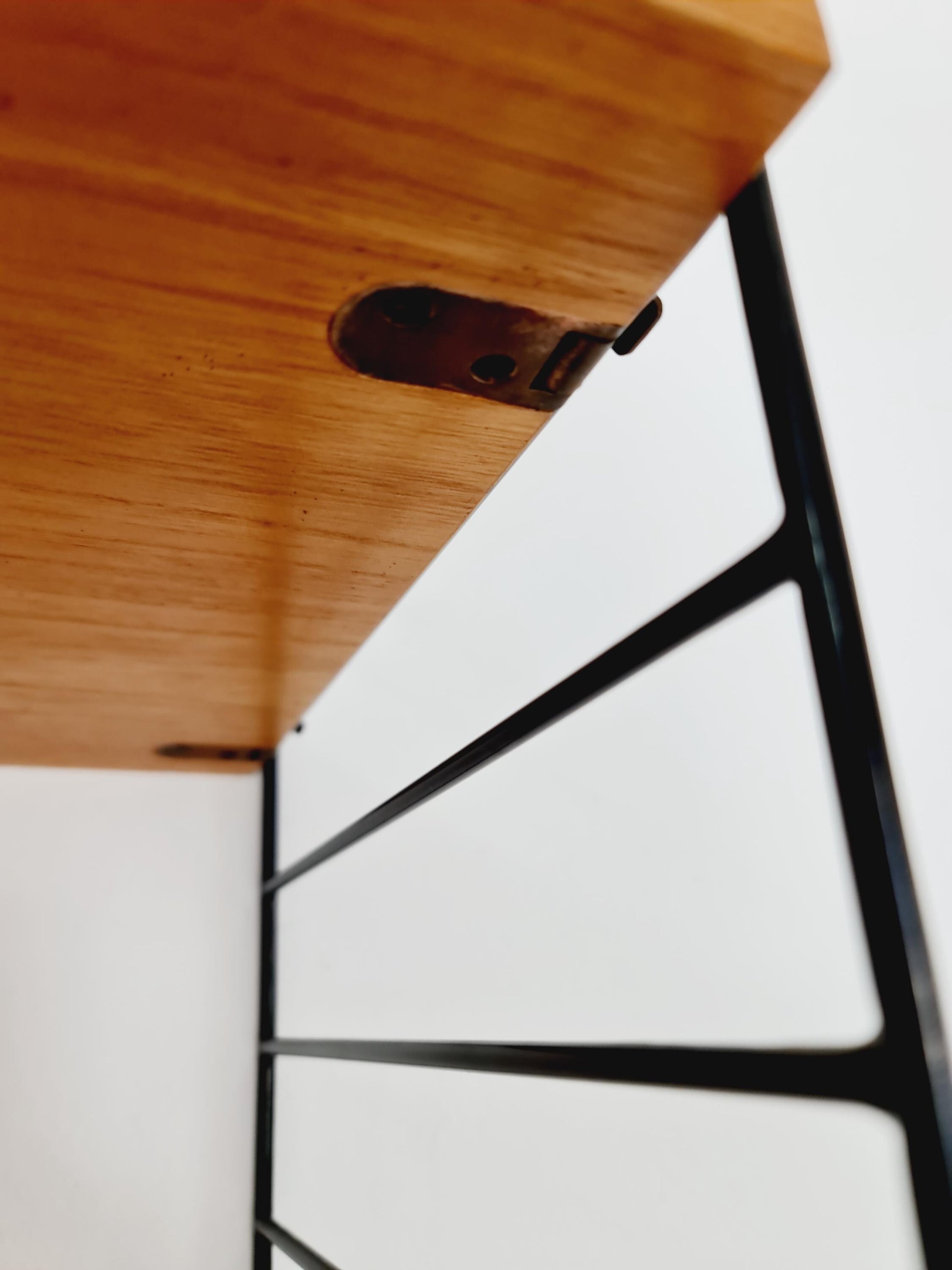 Wall-mounted original Swedish string shelf-system, drawers, bookcase teak by Nils & Kajsa Strinning, 1960s