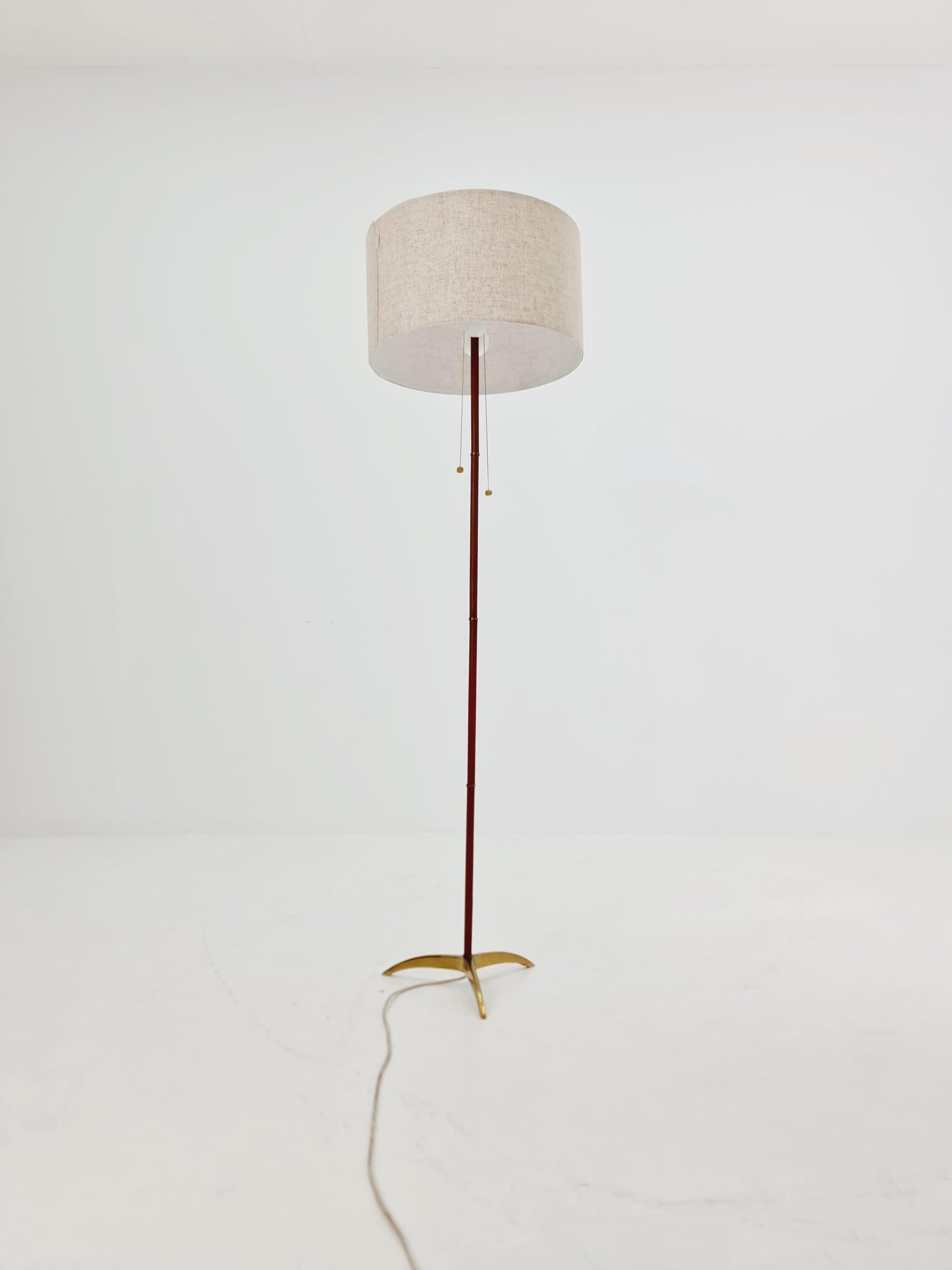 Rare Tripod Mid century German floor lamp Brass 1960s