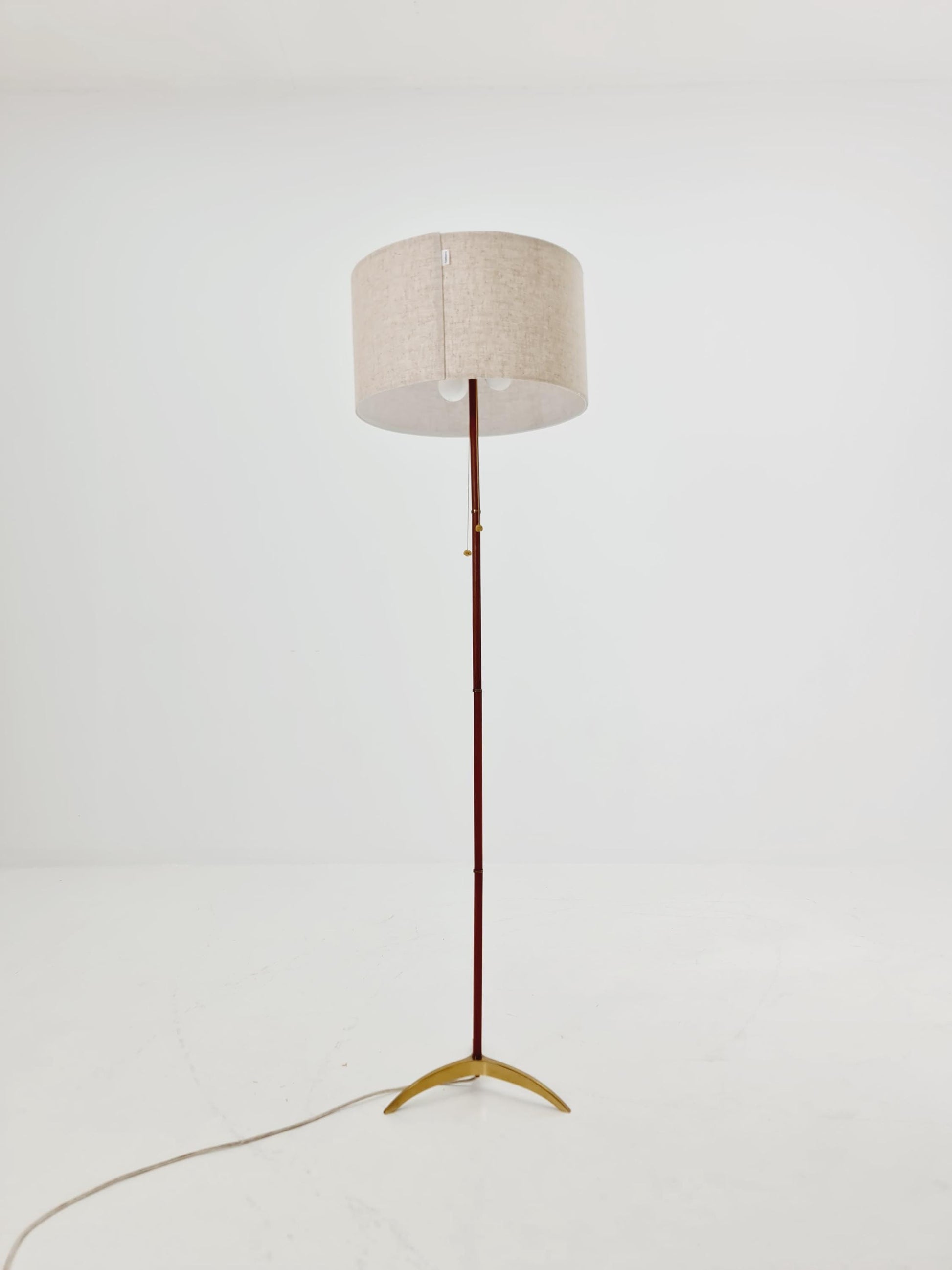 Rare Tripod Mid century German floor lamp Brass 1960s