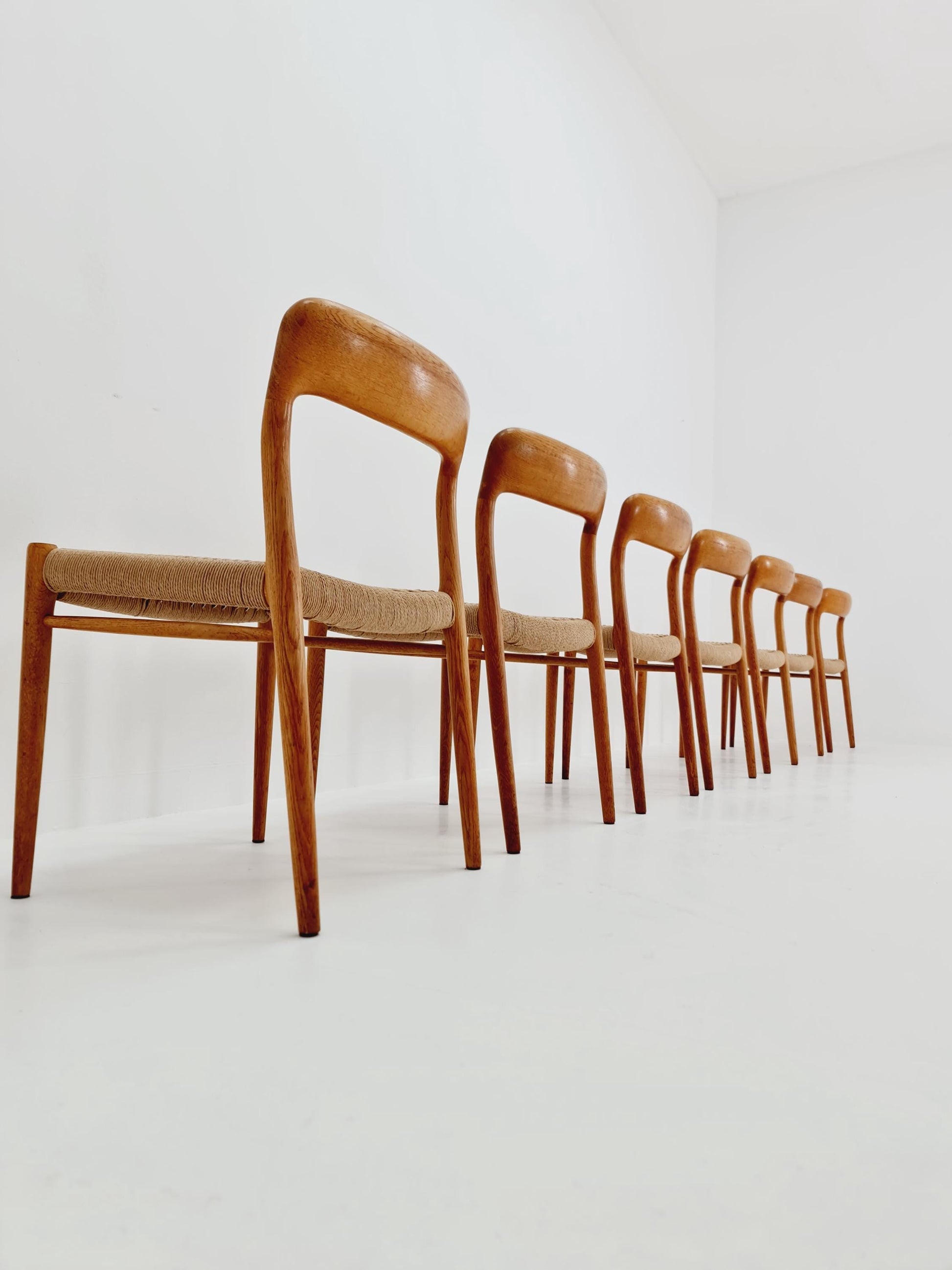 1 of 7 MidCentury Danish Oak Dining Chairs Niels O.Moller, 1960s,