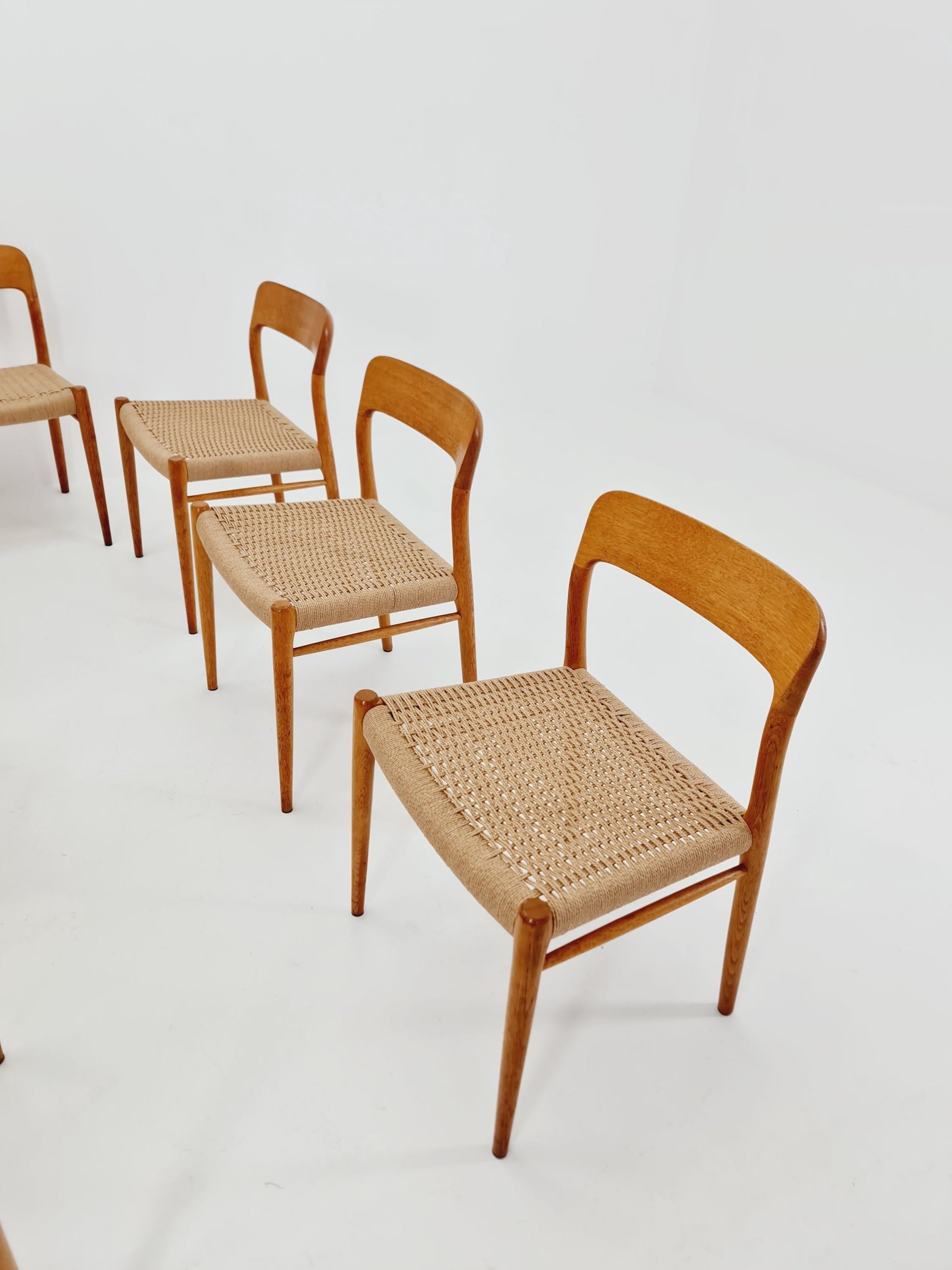 1 of 7 MidCentury Danish Oak Dining Chairs Niels O.Moller, 1960s,