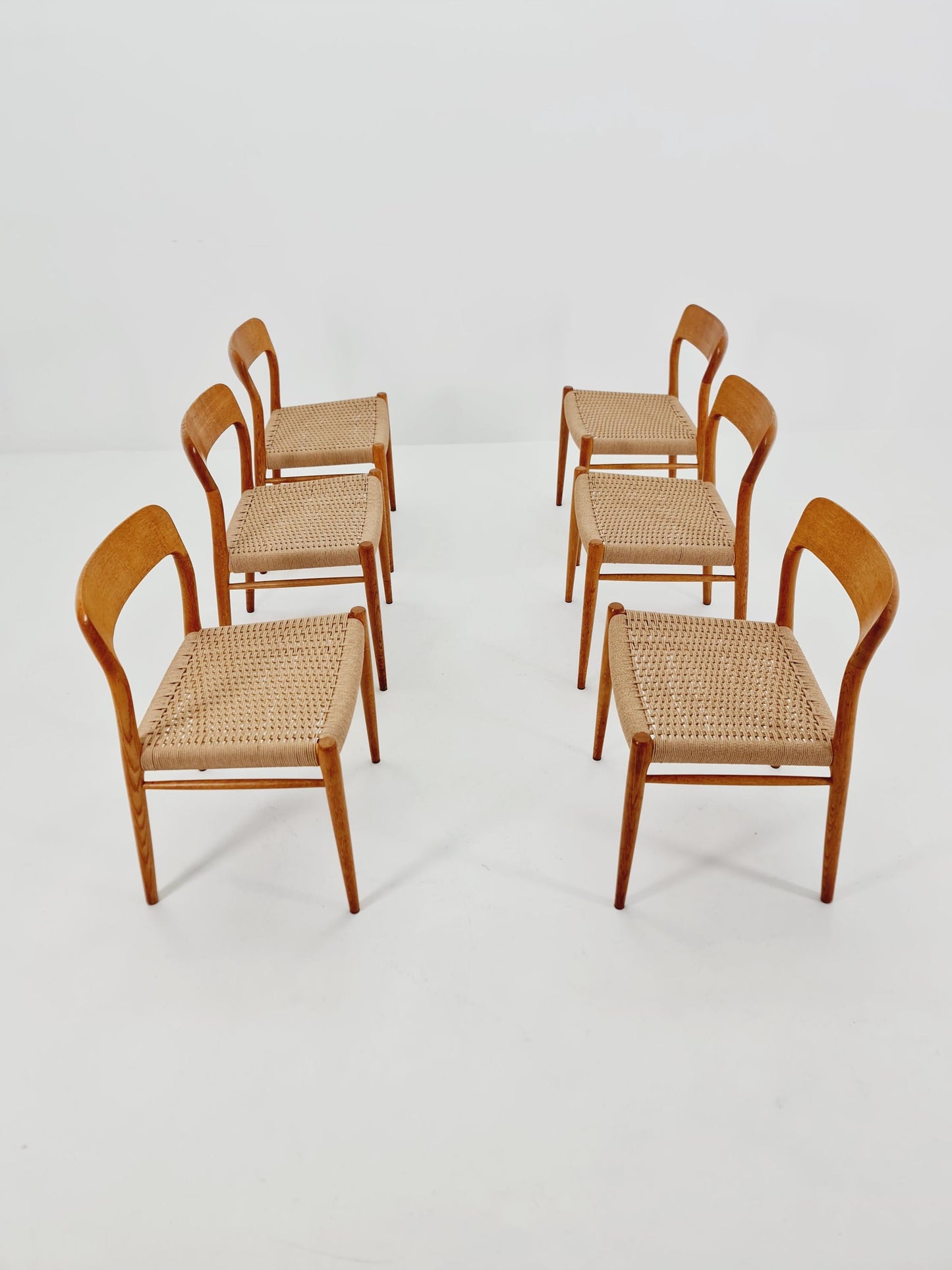 1 of 7 MidCentury Danish Oak Dining Chairs Niels O.Moller, 1960s,