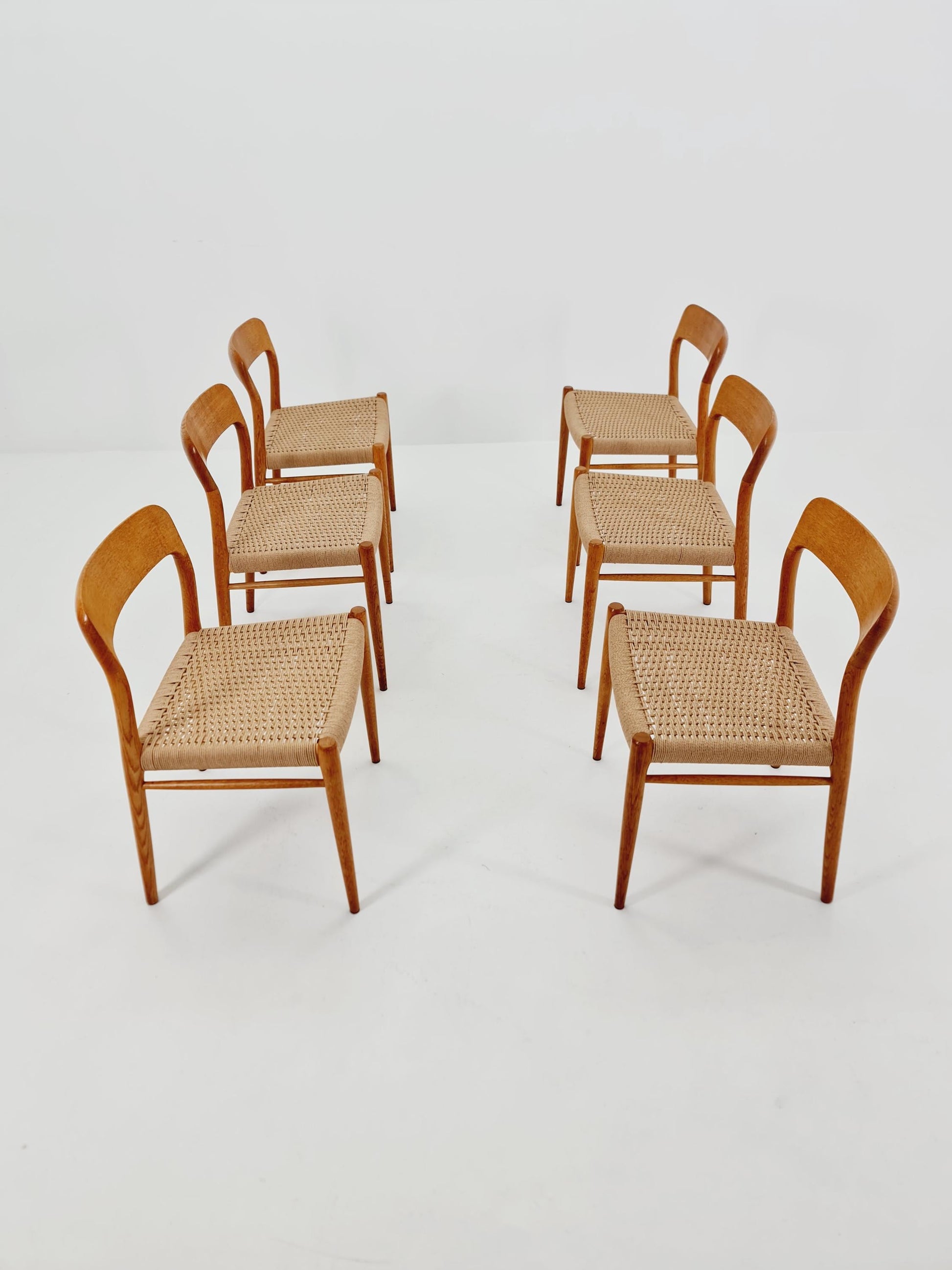 1 of 7 MidCentury Danish Oak Dining Chairs Niels O.Moller, 1960s,
