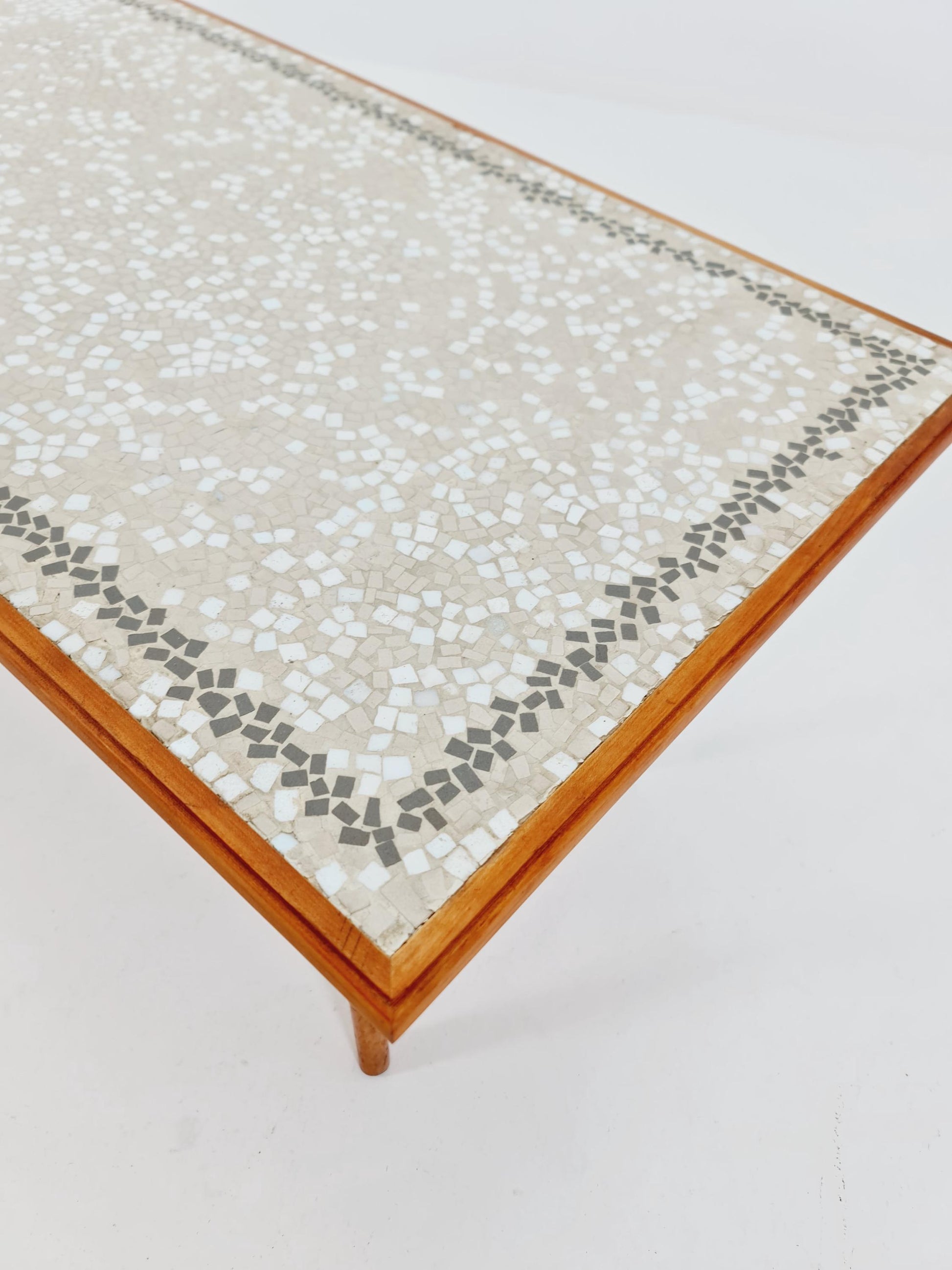 Unique mosaic & solid Wood coffee table 1950s