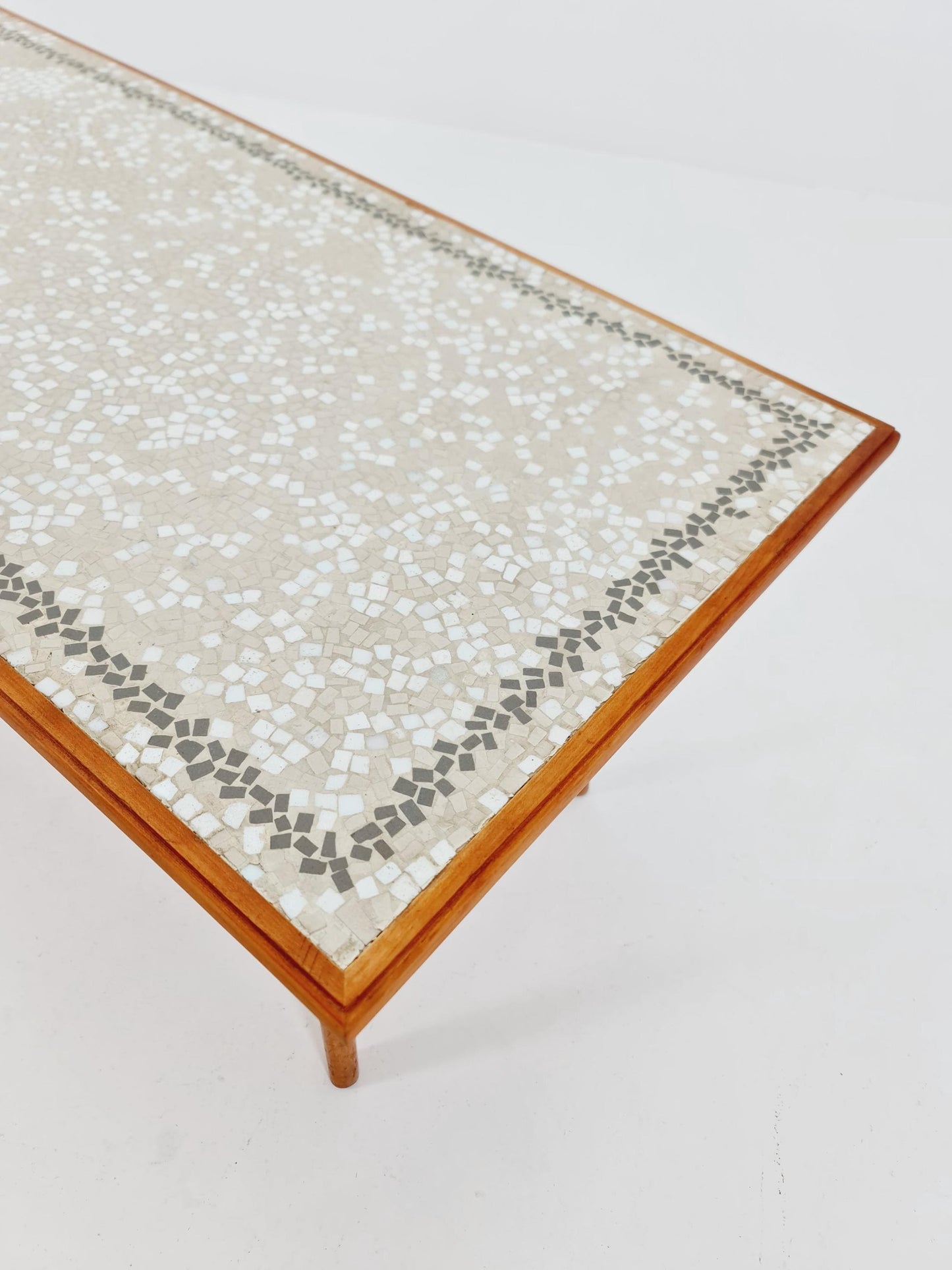 Unique mosaic & solid Wood coffee table 1950s