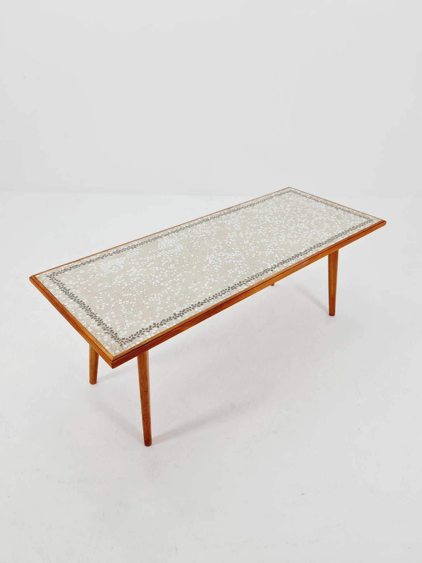 Unique mosaic & solid Wood coffee table 1950s