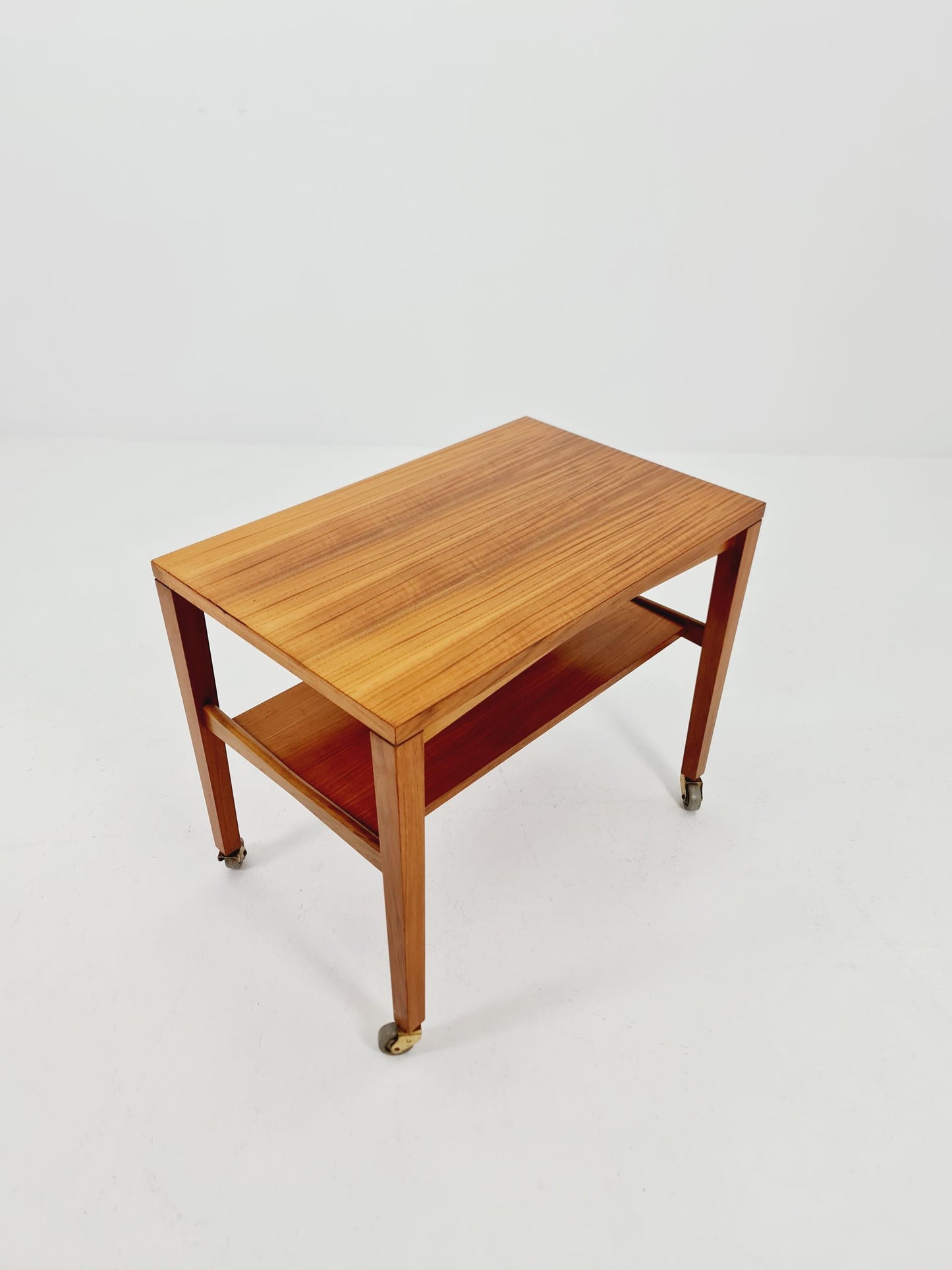 Vintage German mid century trolley bar cart in Walnut By Wilhelm Renz , 1960s