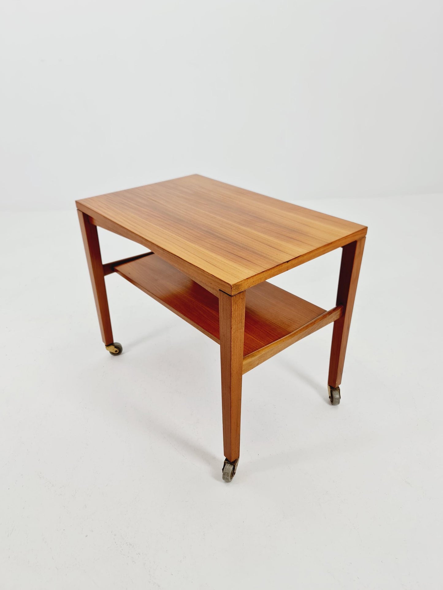 Vintage German mid century trolley bar cart in Walnut By Wilhelm Renz , 1960s