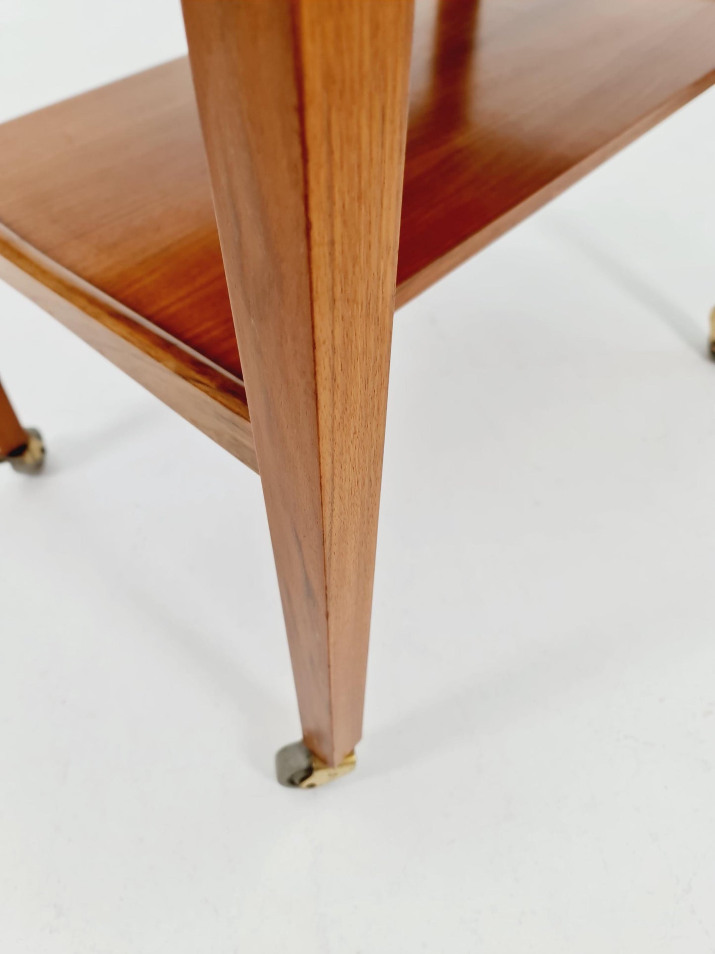 Vintage German mid century trolley bar cart in Walnut By Wilhelm Renz , 1960s