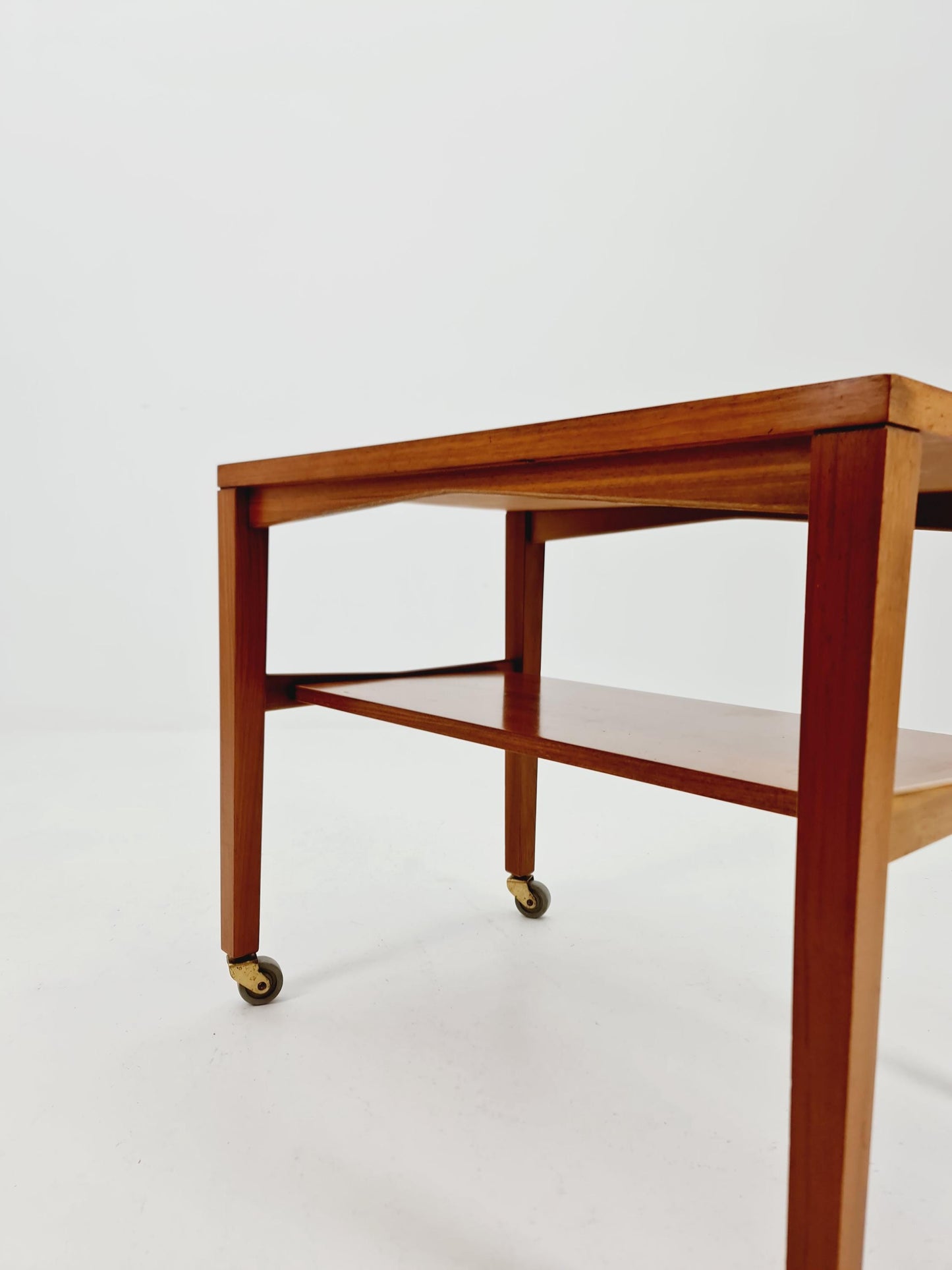 Vintage German mid century trolley bar cart in Walnut By Wilhelm Renz , 1960s