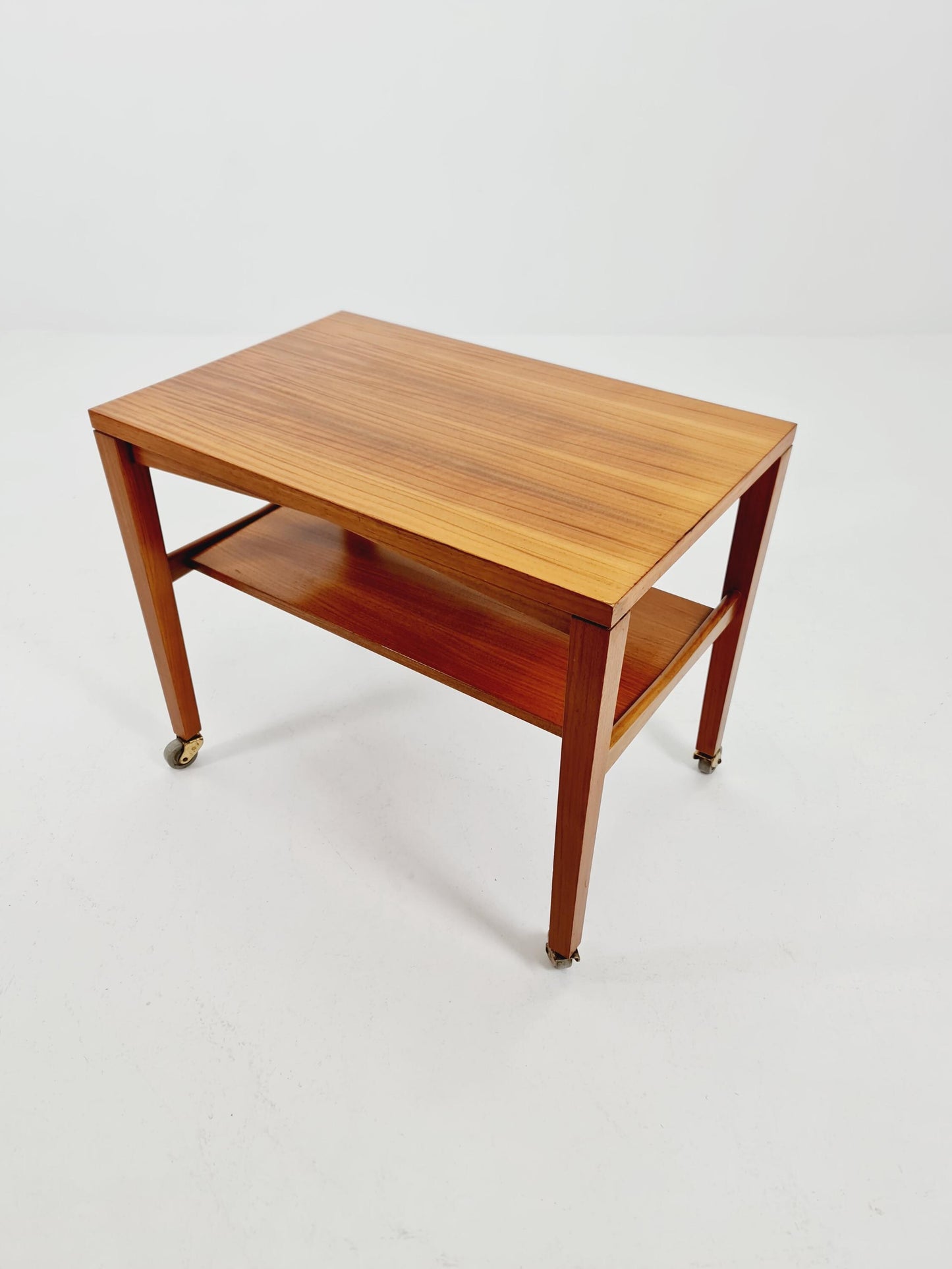 Vintage German mid century trolley bar cart in Walnut By Wilhelm Renz , 1960s